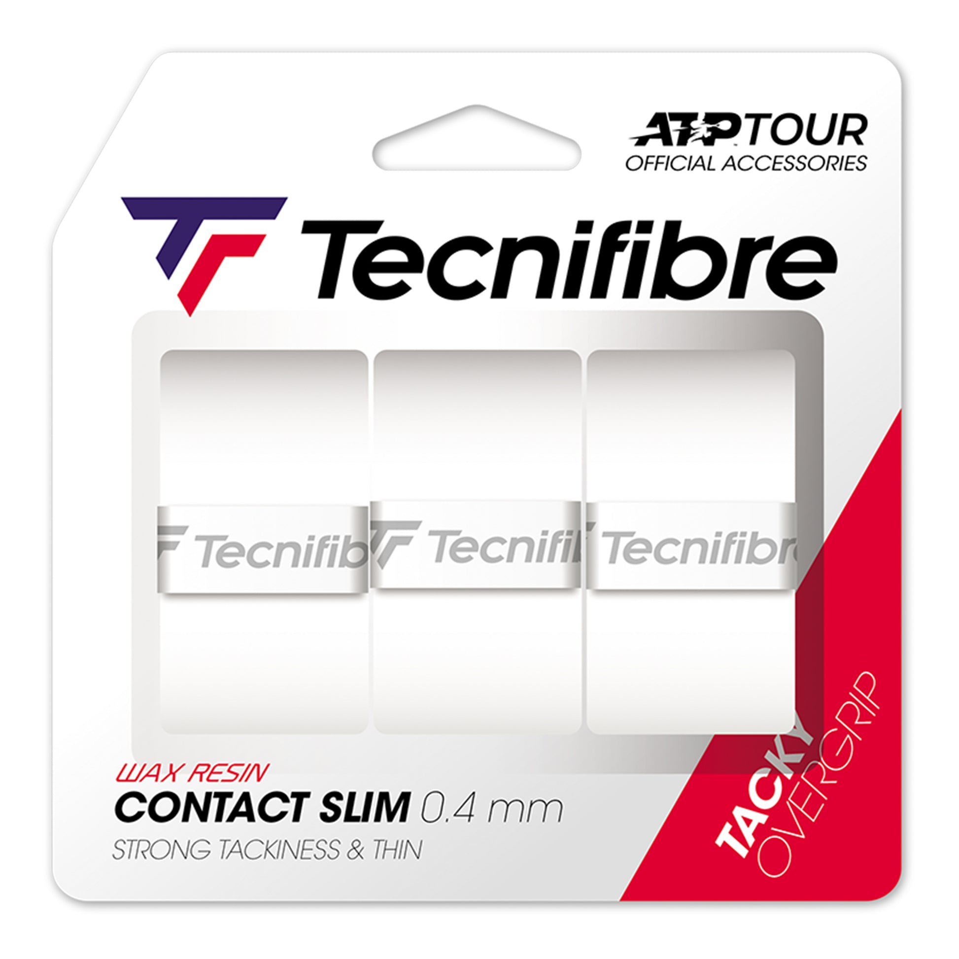 Tecnifibre Contact Slim 3er Pack-Weiß
