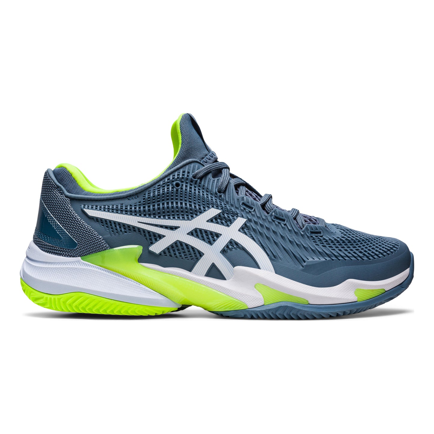 ASICS Court FF 3 Sandplatzschuh Herren - blau, neongrün