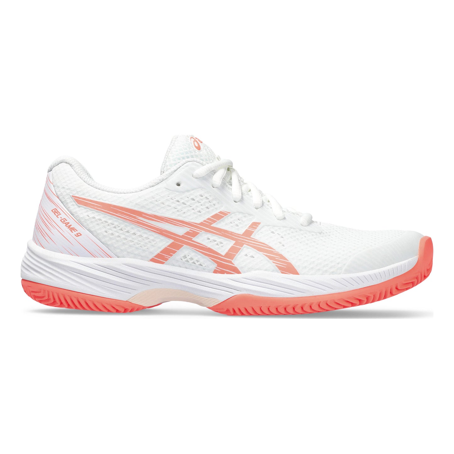 ASICS Gel-Game 9 Sandplatzschuh Damen - weiß, koralle