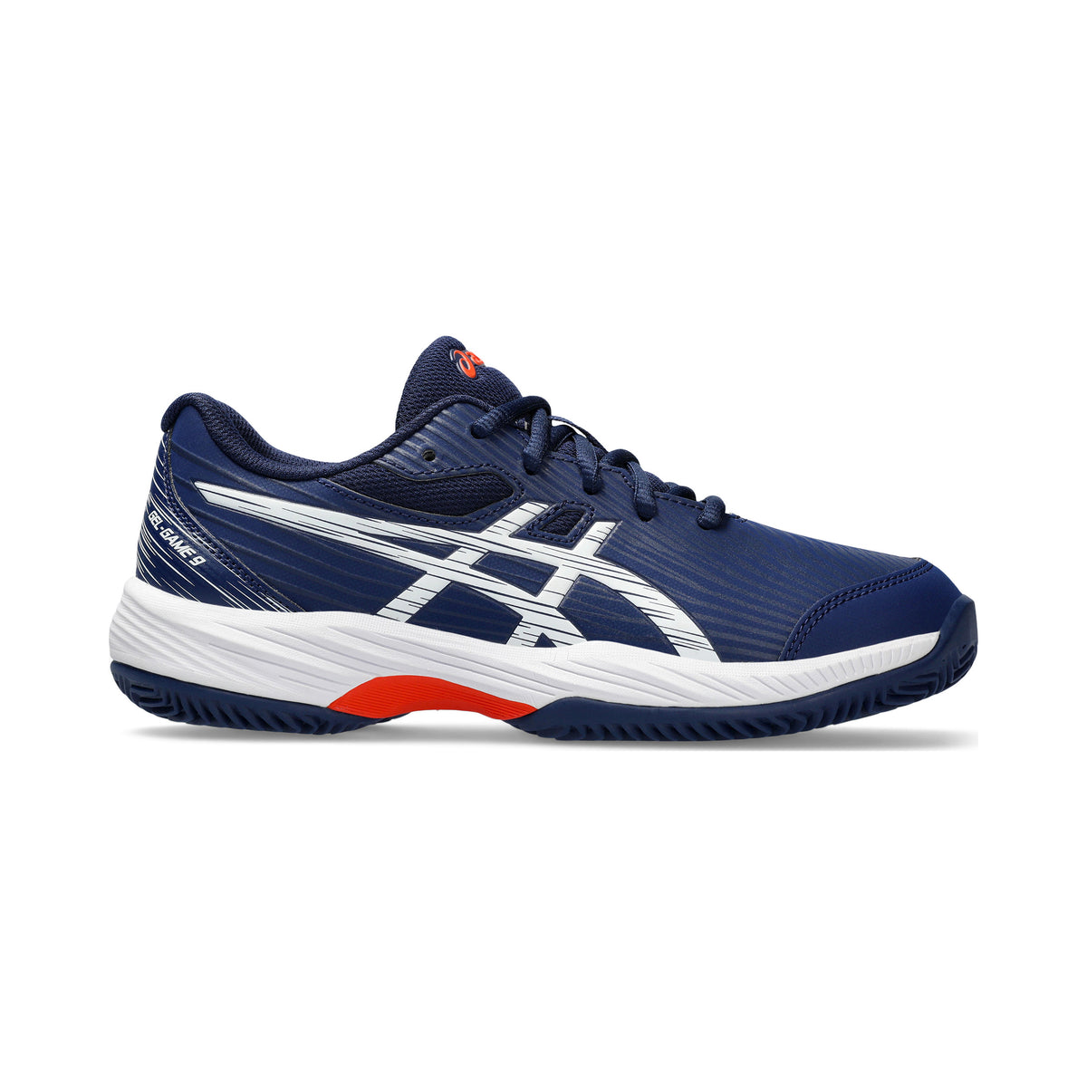 ASICS Gel-Game GS Sandplatzschuh Kinder - dunkelblau, silber