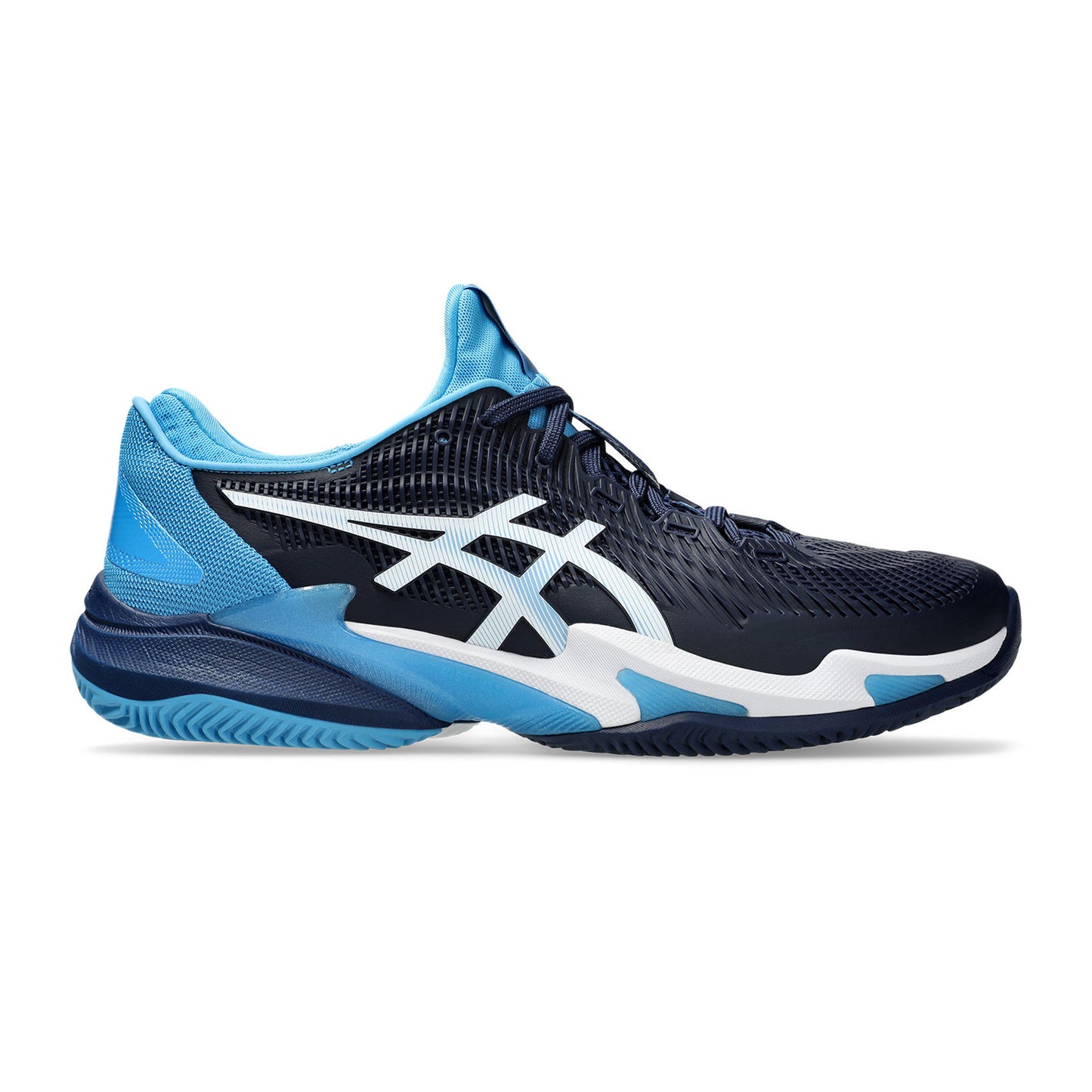 ASICS Court FF 3 Novak Sandplatzschuh Herren - dunkelblau, hellblau