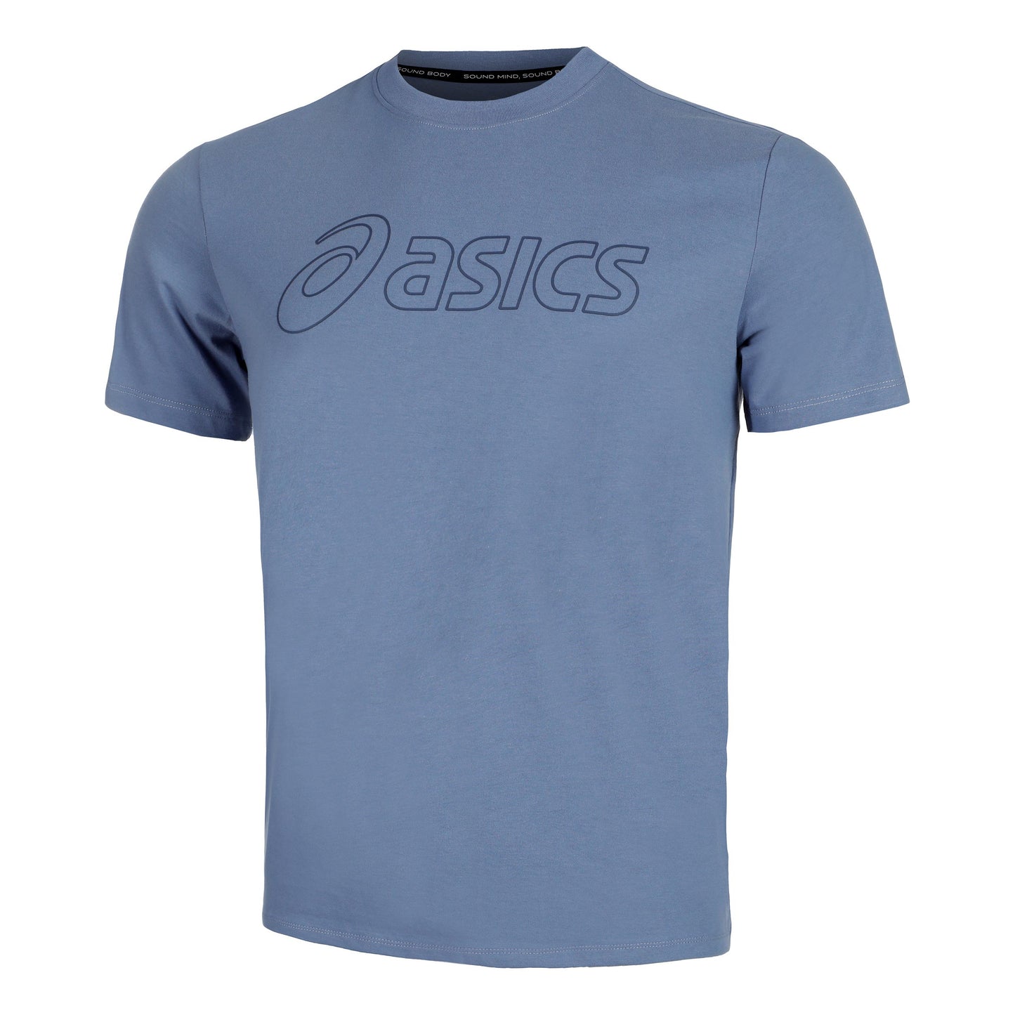 ASICS Logo T-Shirt Herren - blaugrau,
