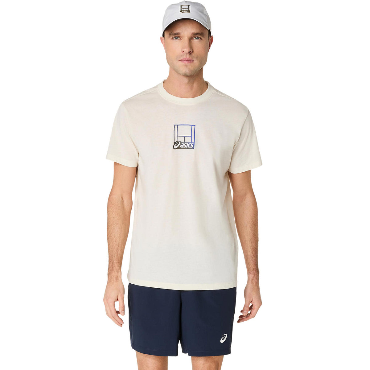 ASICS Court Core Graphic T-Shirt Herren-creme