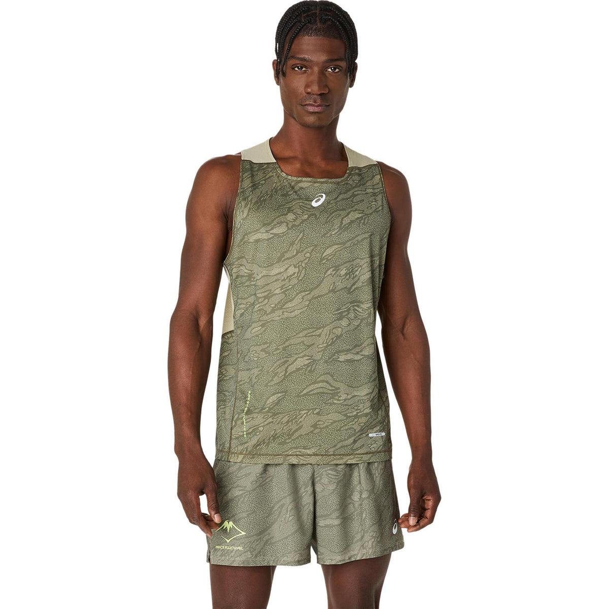 ASICS Fujitrail Laufshirt Herren-Grün,Schwarz