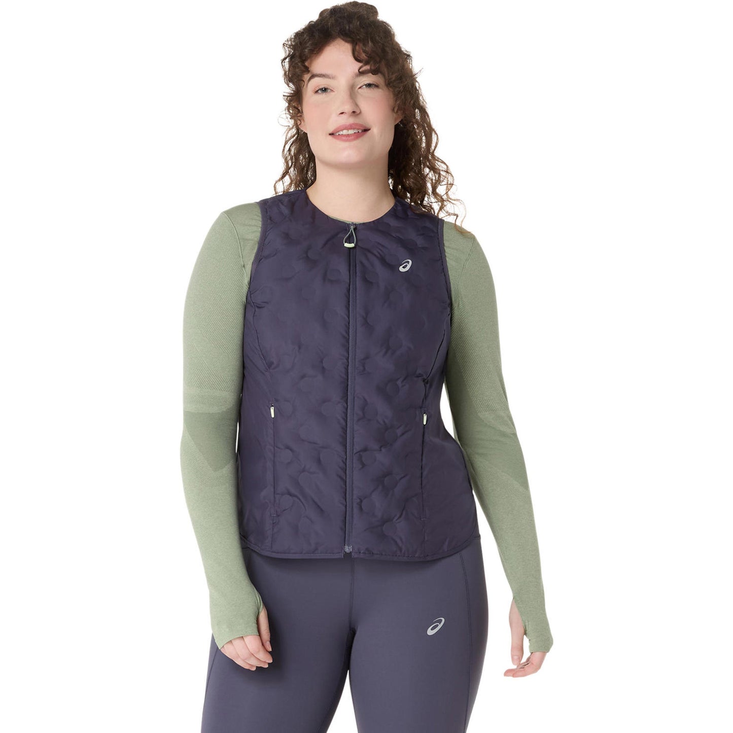 ASICS Nagino Padded Gilet Laufweste Damen-Blaugrau