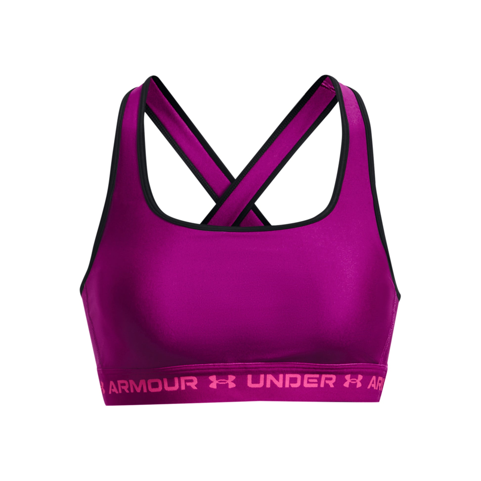 Under Armour Crossback Mid Sport-BH Damen - lila, schwarz