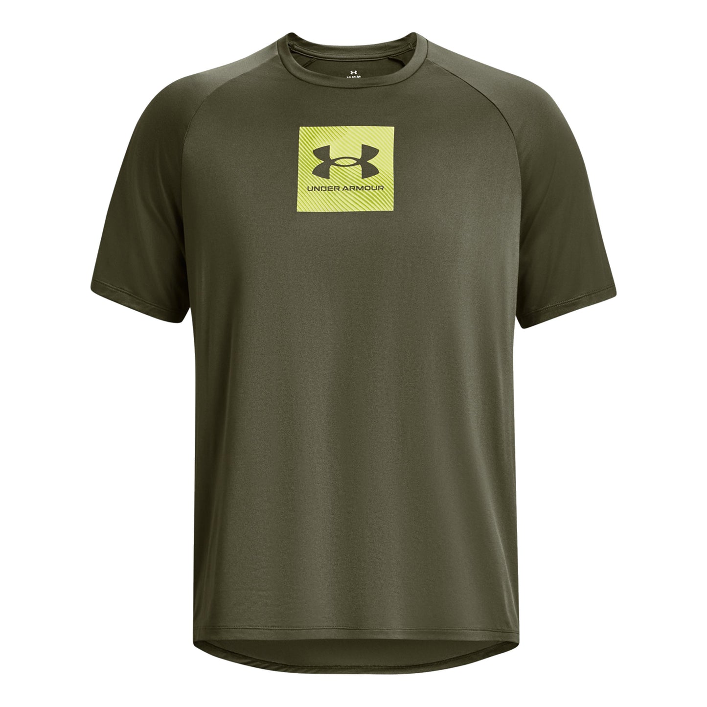 Under Armour Tech printed fill T-Shirt Herren - dunkelgrün, gelb