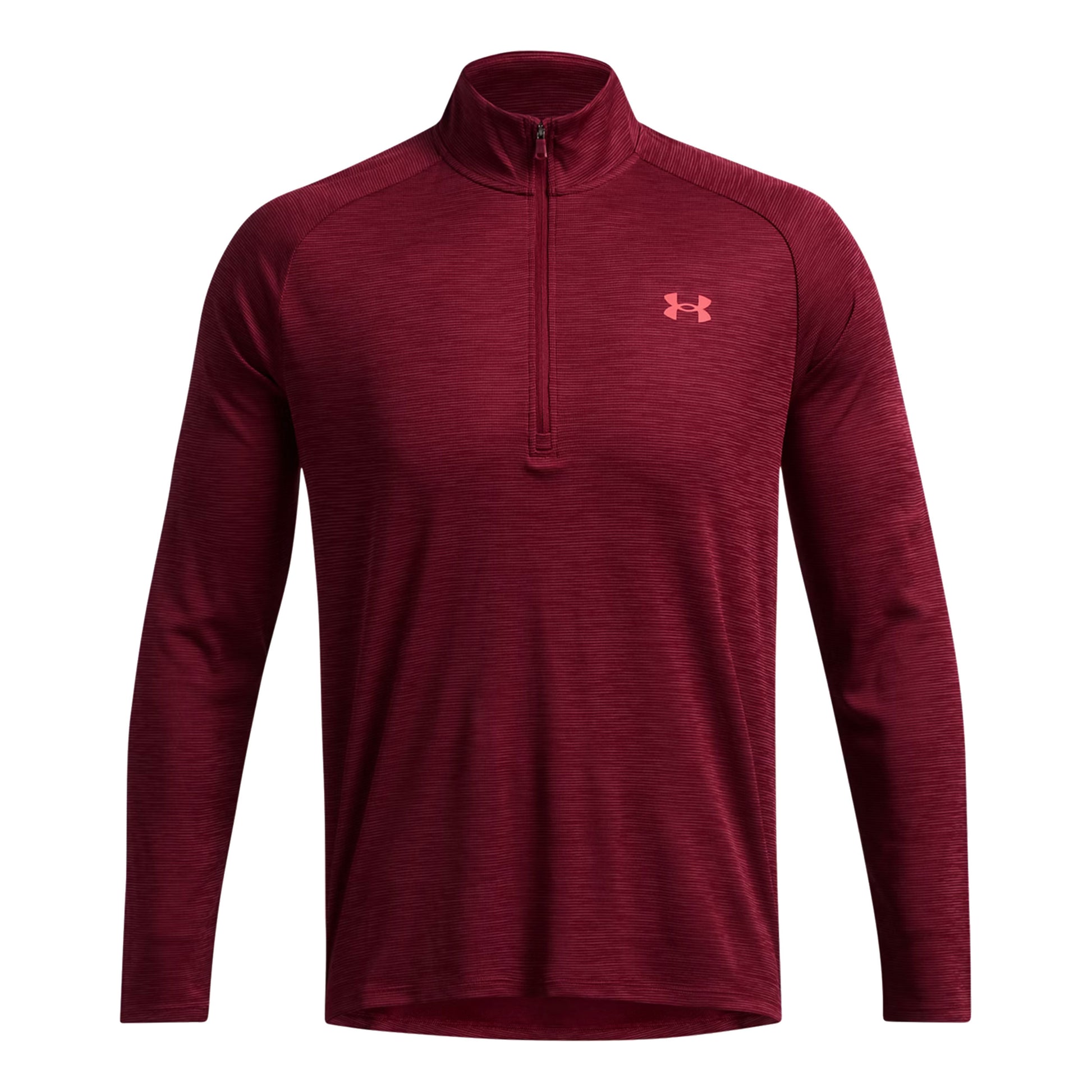 Under Armour Tech Textured Half-Zip Longsleeve Herren - weinrot,