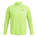 Tech Textured Half-Zip Longsleeve Herren - neongrün,