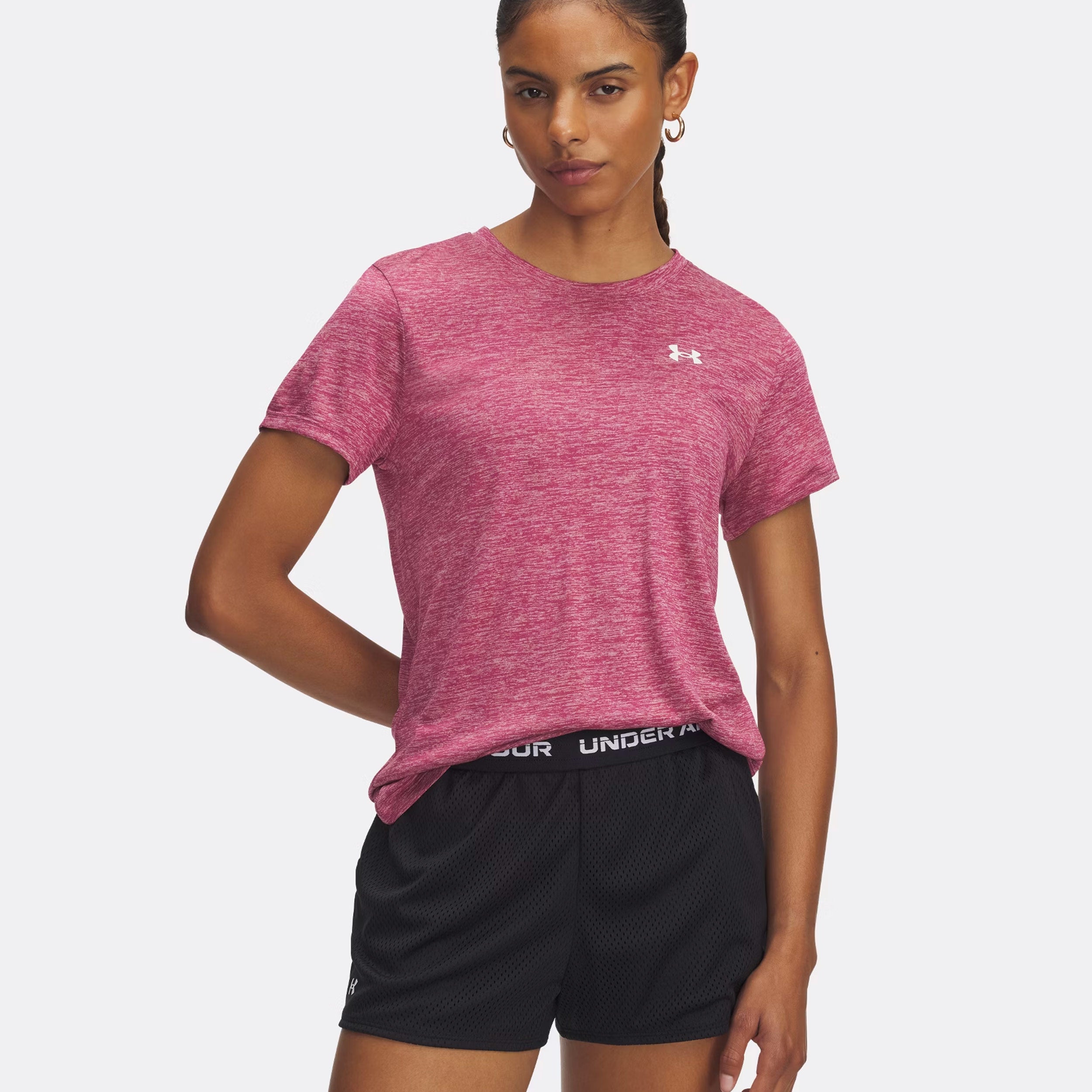Under Armour Tech Twist T-Shirt Damen-Berry,Weiß
