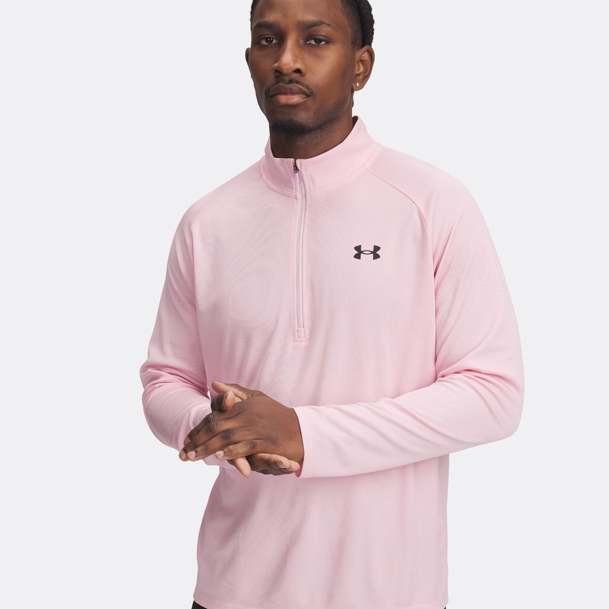 Under Armour Tech Textured Half-Zip Longsleeve Herren-Pink