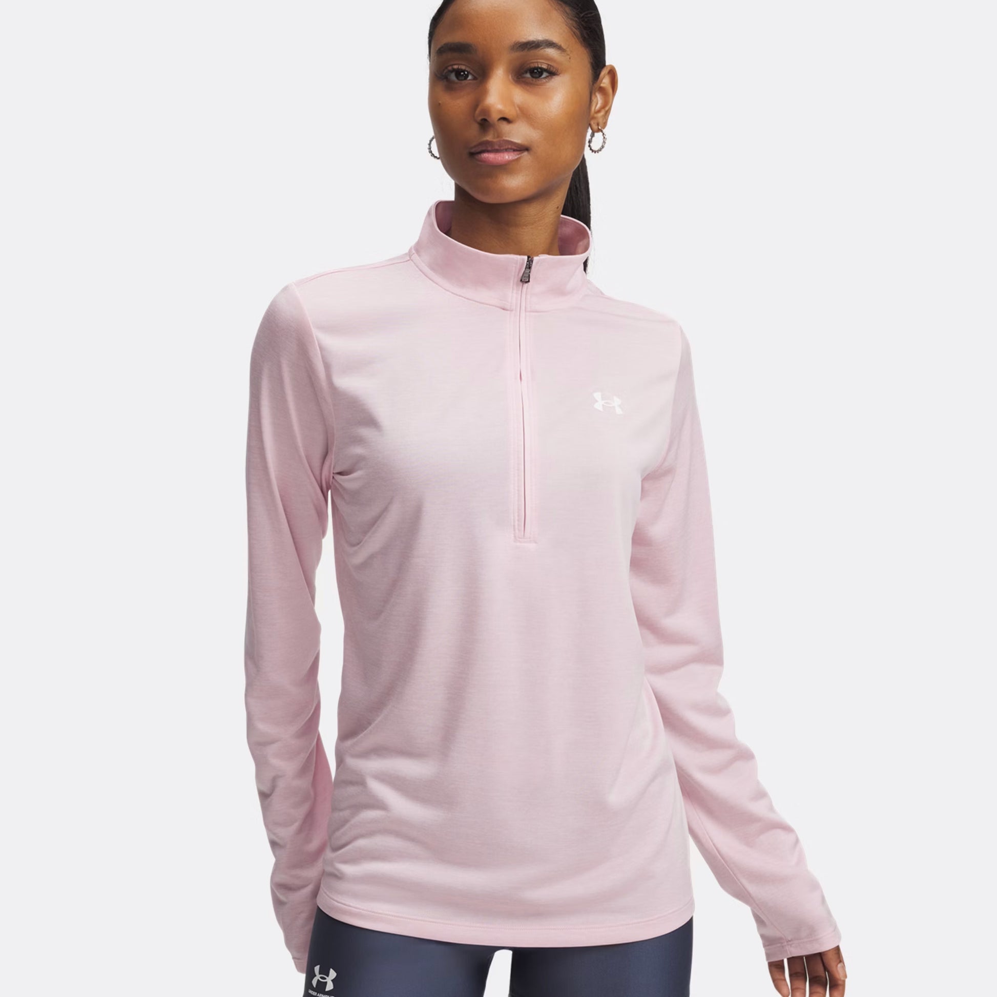 Under Armour Tech 1/2 Zip-Twist Longsleeve Damen - rosa, weiß
