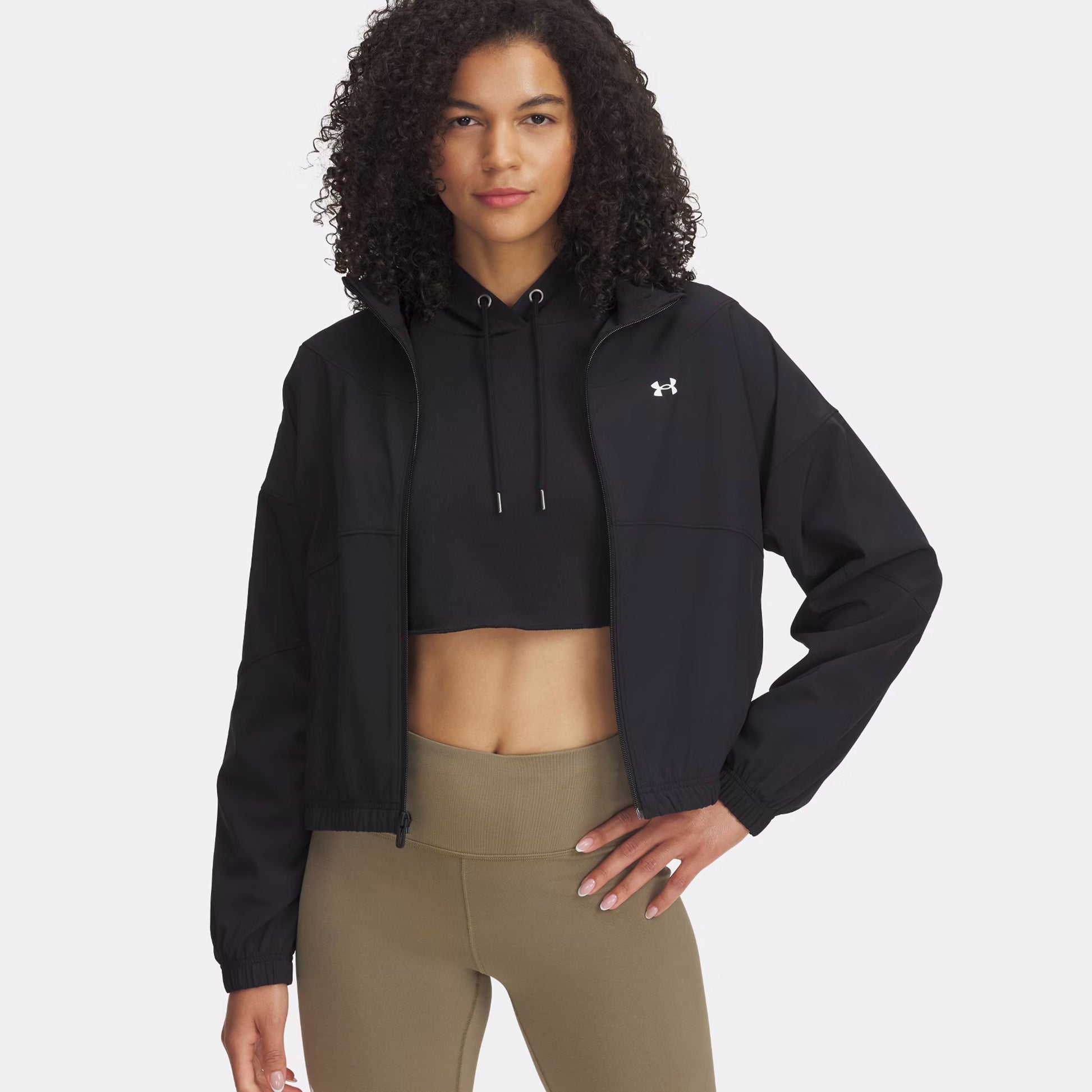 Under Armour Rival Woven Trainingsjacke Damen-Schwarz