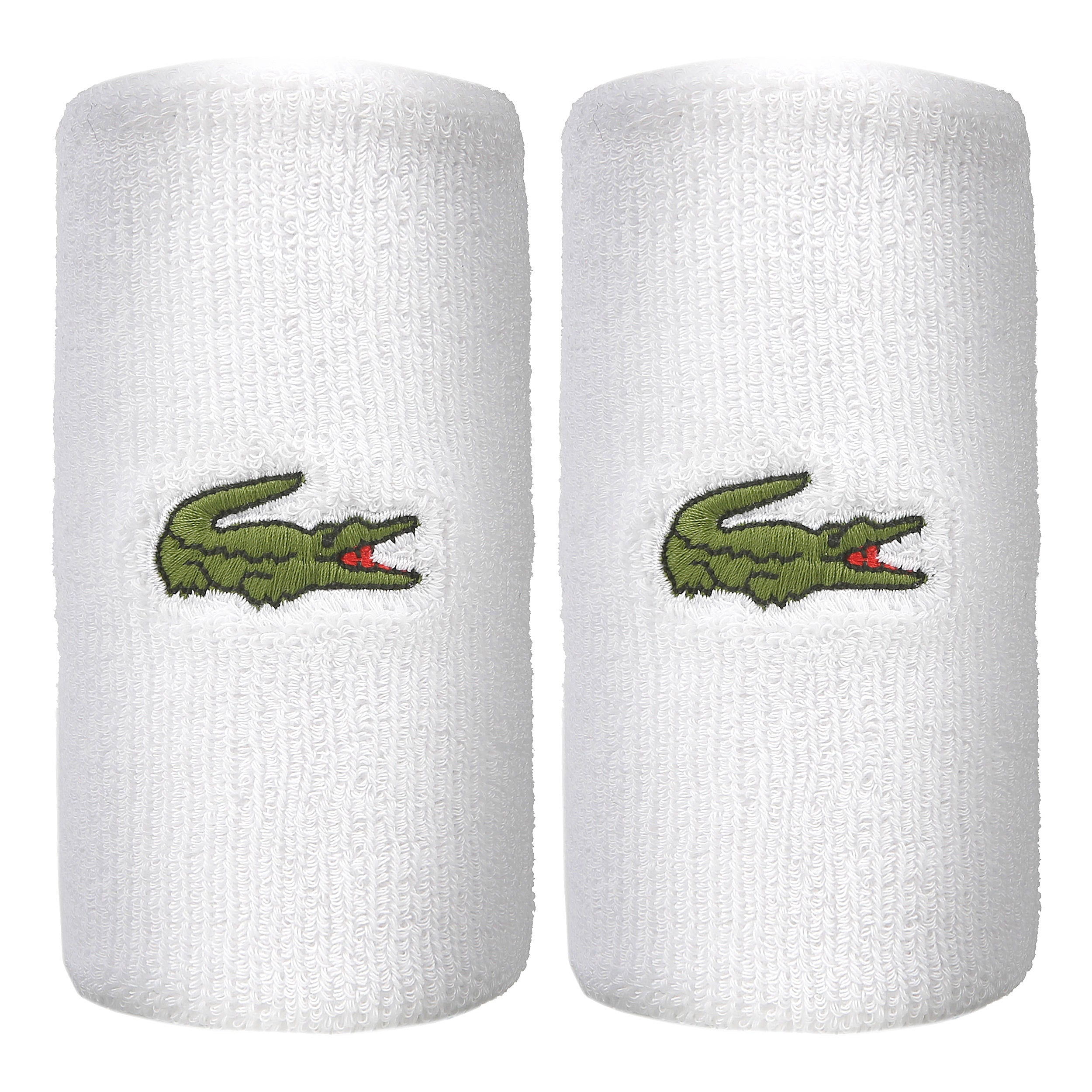 Lacoste Schweißband 2er Pack lang - weiß, grün