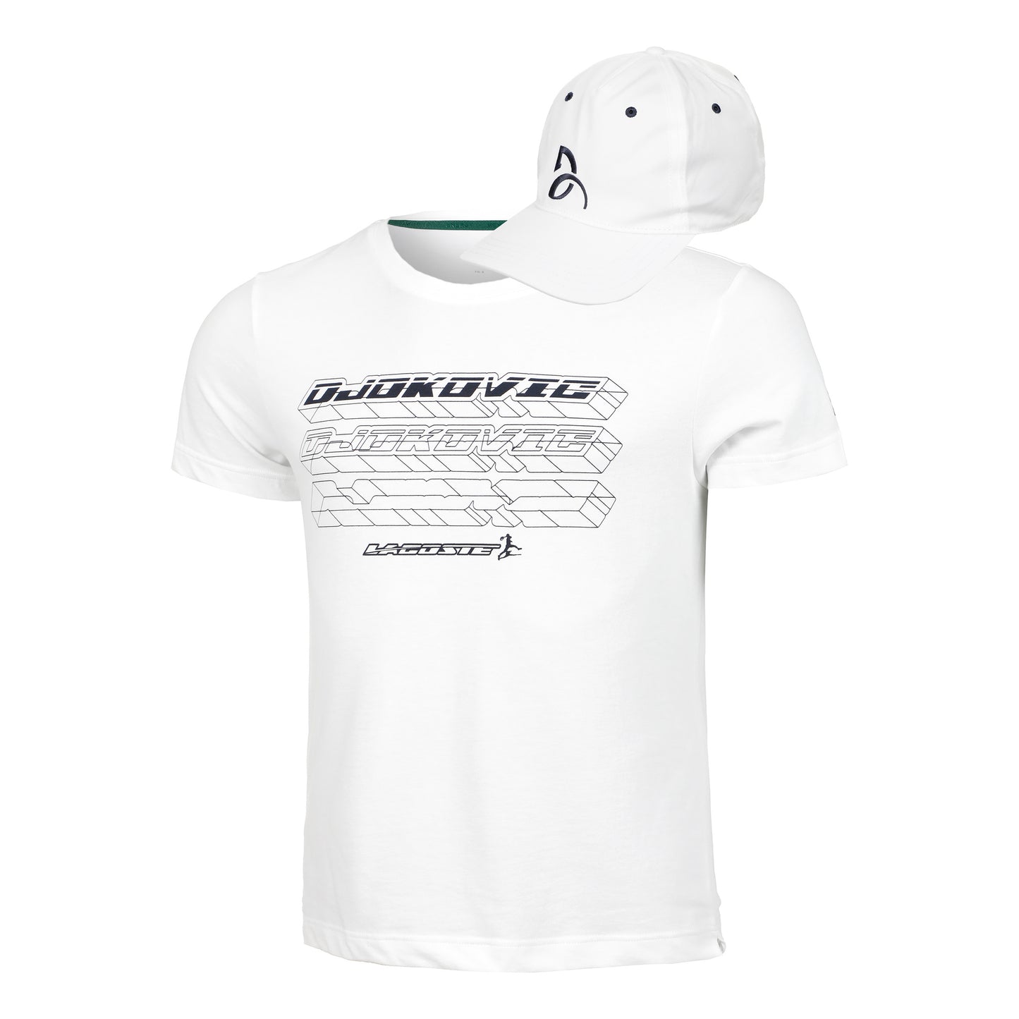Lacoste Djokovic Cap + T-Shirt Herren - weiß,