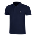 Ribbed Collar Polo Herren - blau, weiß