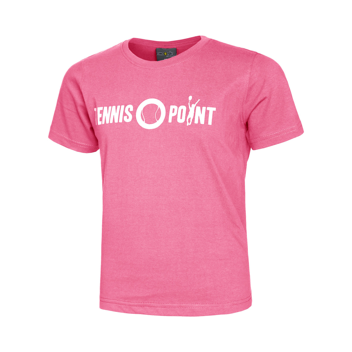 Tennis-Point Basic Cotton T-Shirt Kinder - pink, weiß