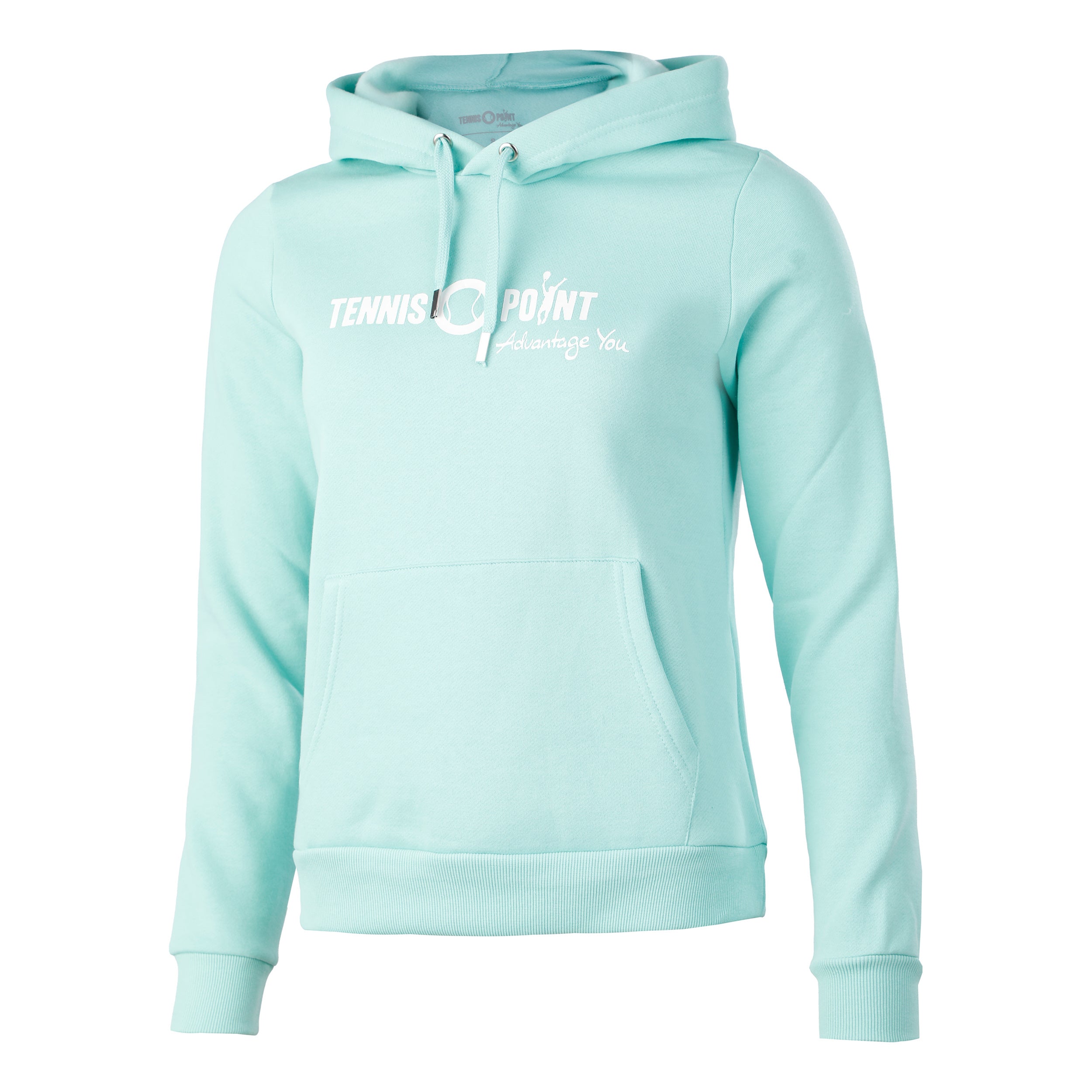 Tennis-Point Logo Hoody Damen - mint, weiß