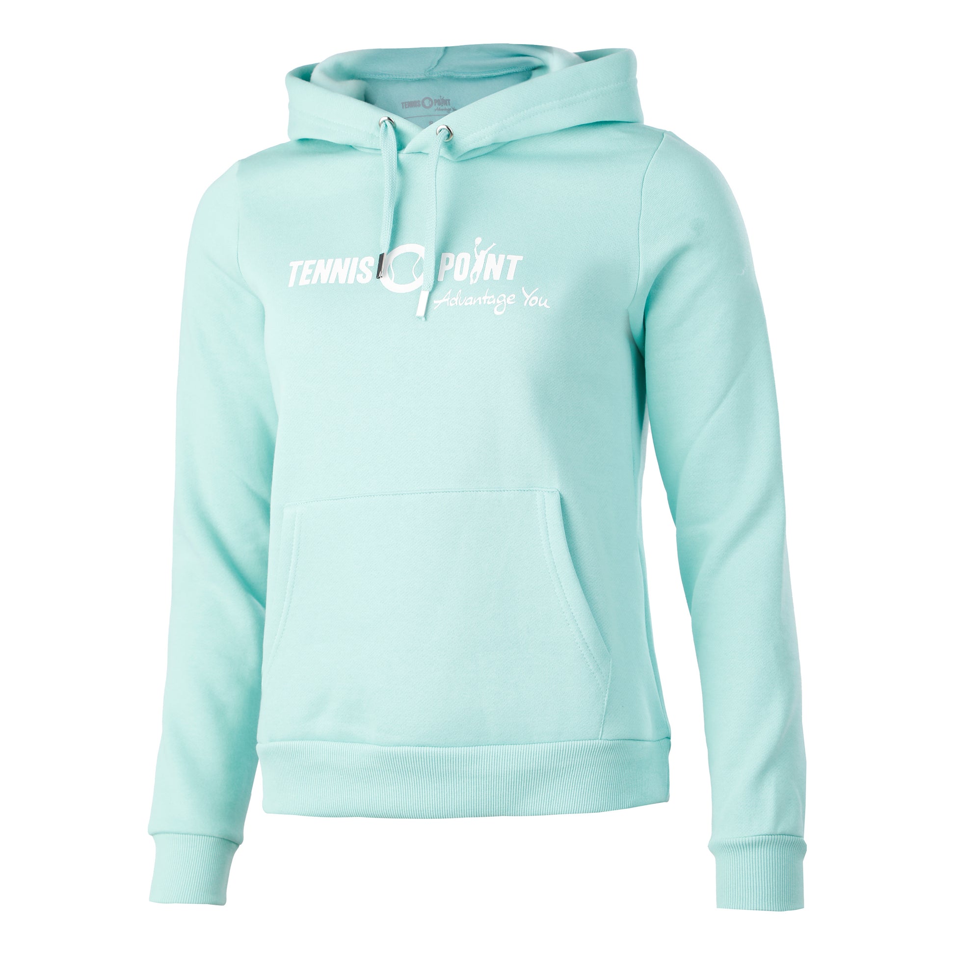 Tennis-Point Logo Hoody Damen - mint, weiß
