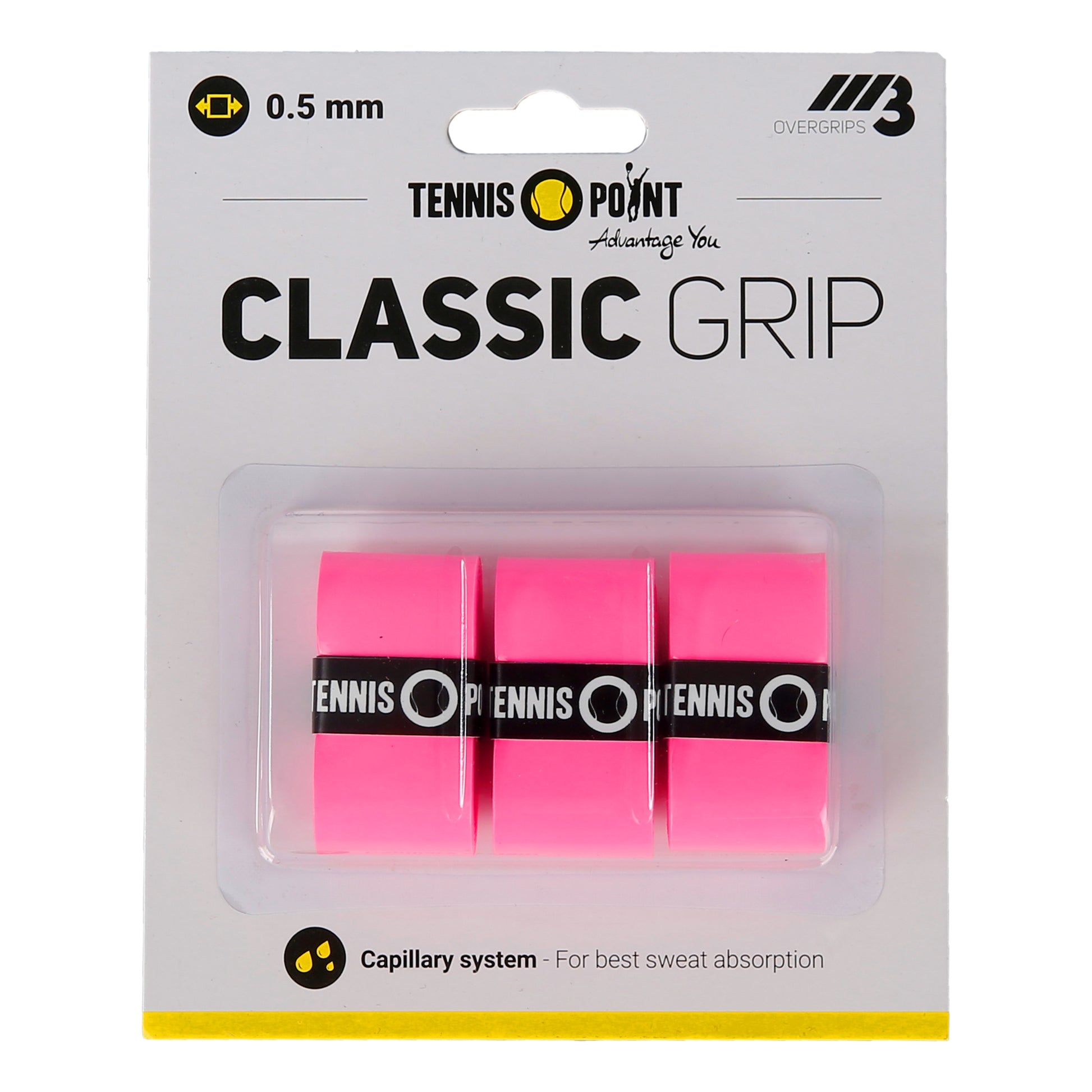 Tennis-Point Classic Grip 3er Pack - pink