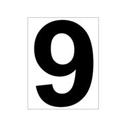 Tegra Platzziffer 9 Schild-Weiß,Schwarz