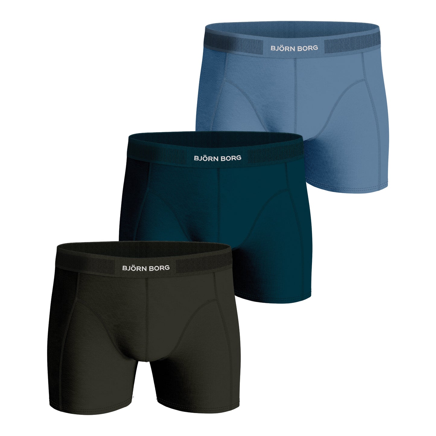 Björn Borg Premium Cotton Stretch Boxer Short 3er Pack Herren - mehrfarbig,