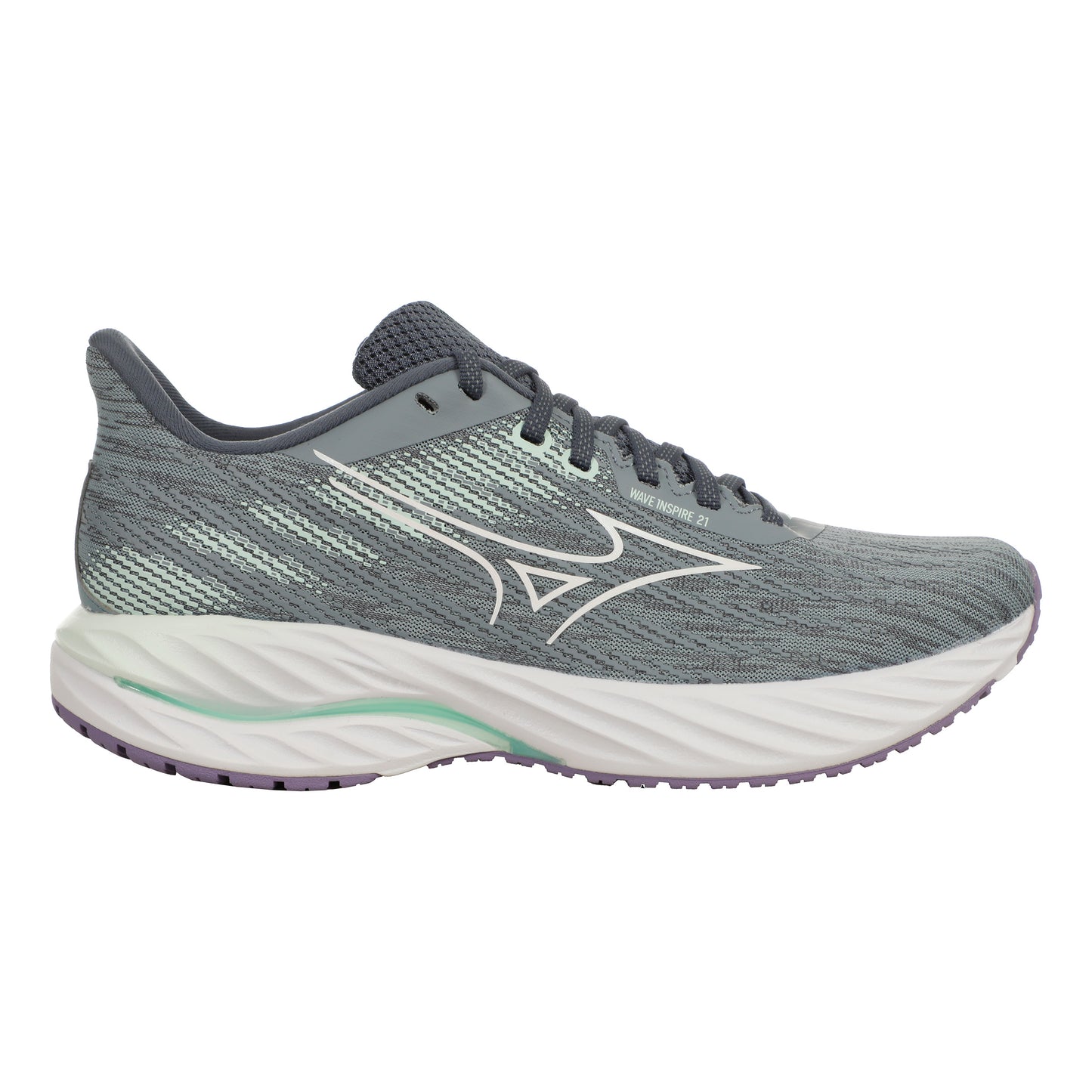 Mizuno Wave Inspire 21 Stabilitätsschuh Damen-Grau,Weiß