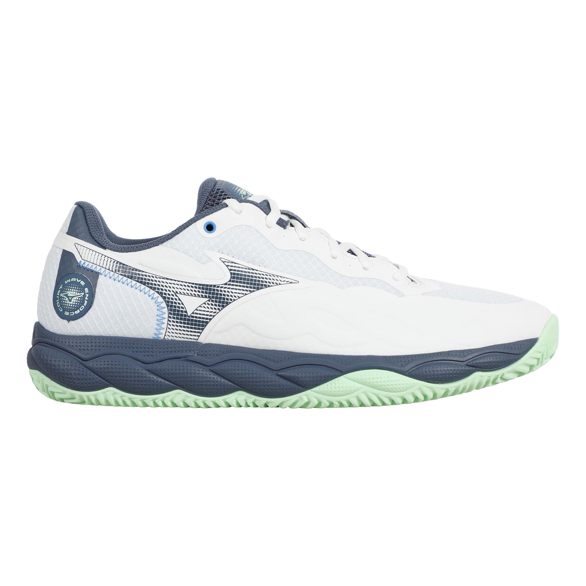 Mizuno Wave Enforce Court Sandplatzschuh Herren-Weiß,Blaugrau