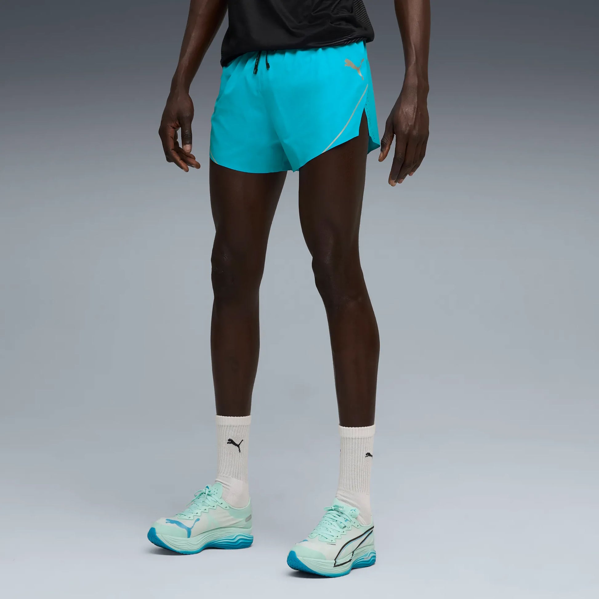 Puma Raceday Ultraweave 3in Split Laufshorts Herren-Blau