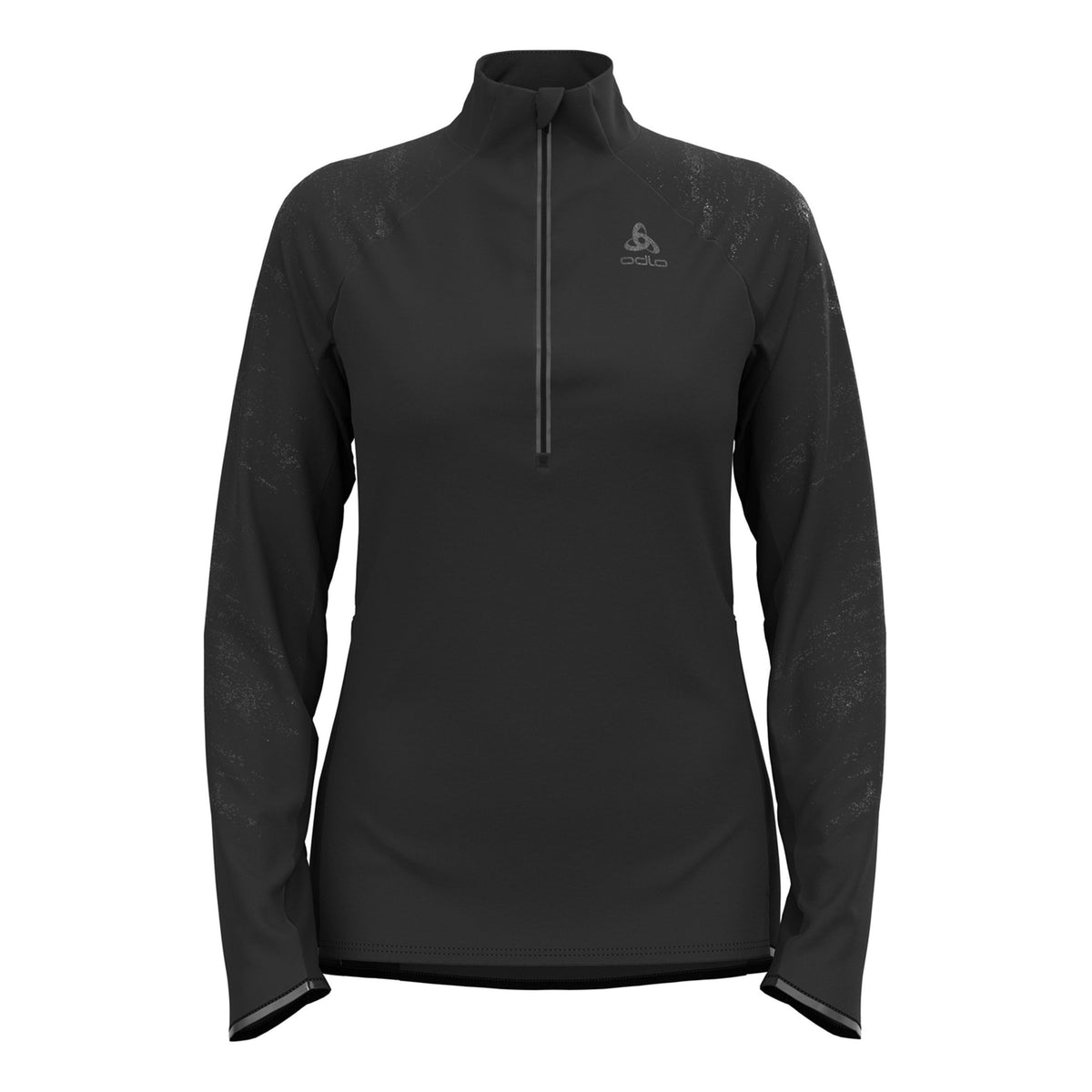 Odlo Zeroweight Ceramiwarm Reflective Mid Layer Half-Zip Lauftop Damen-Schwarz