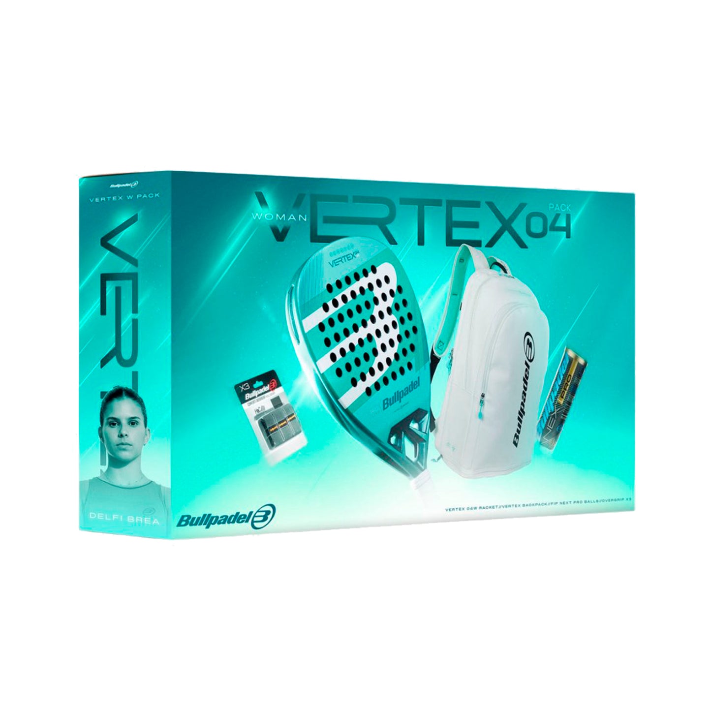 Bullpadel Vertex 04 Pack Woman Schlägerpaket Padel plus Rucksack-weiß