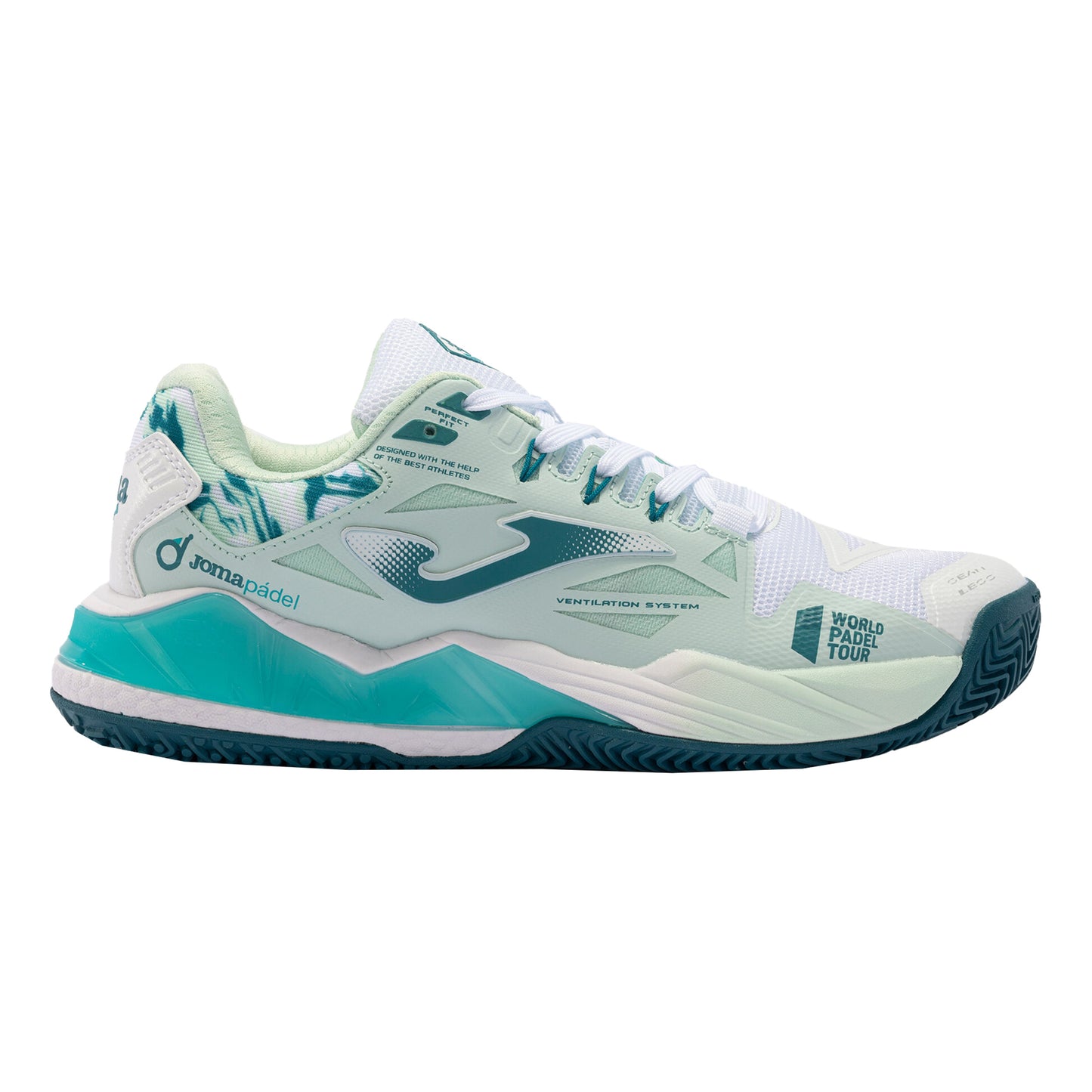 Joma Spin Padelschuh Damen - türkis, weiß