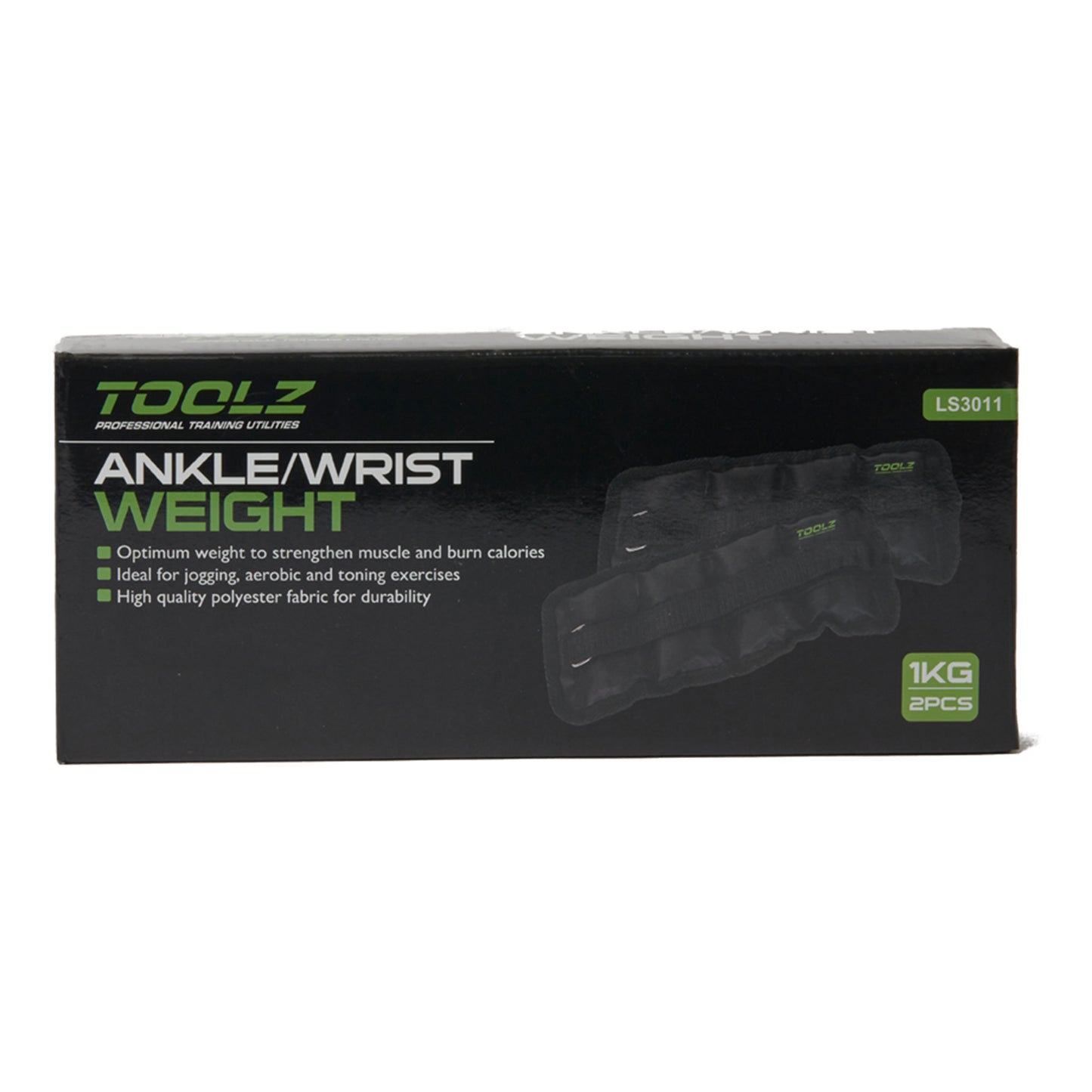 TOOLZ Wrist/Ankle Weight 1kg-2pcs Gewichtsmanschetten-Schwarz