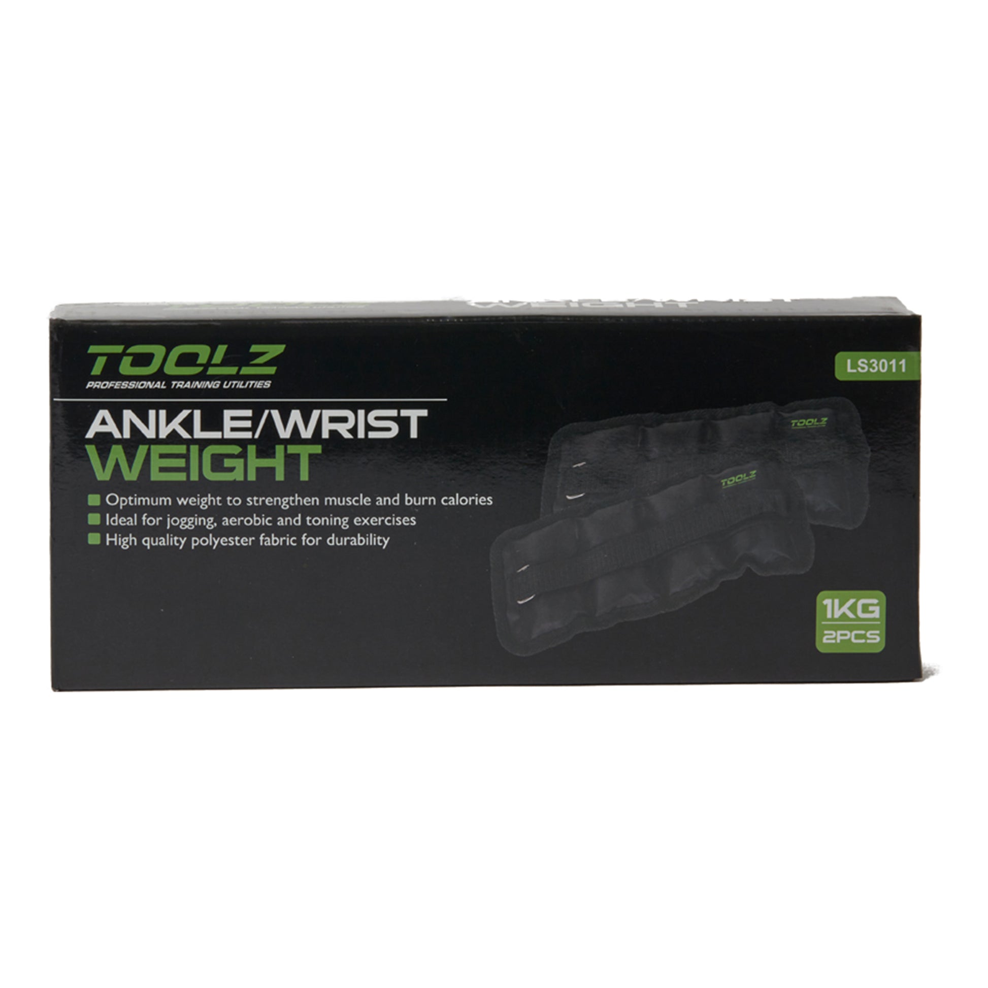 TOOLZ Wrist/Ankle Weight 1kg-2pcs Gewichtsmanschetten-Schwarz
