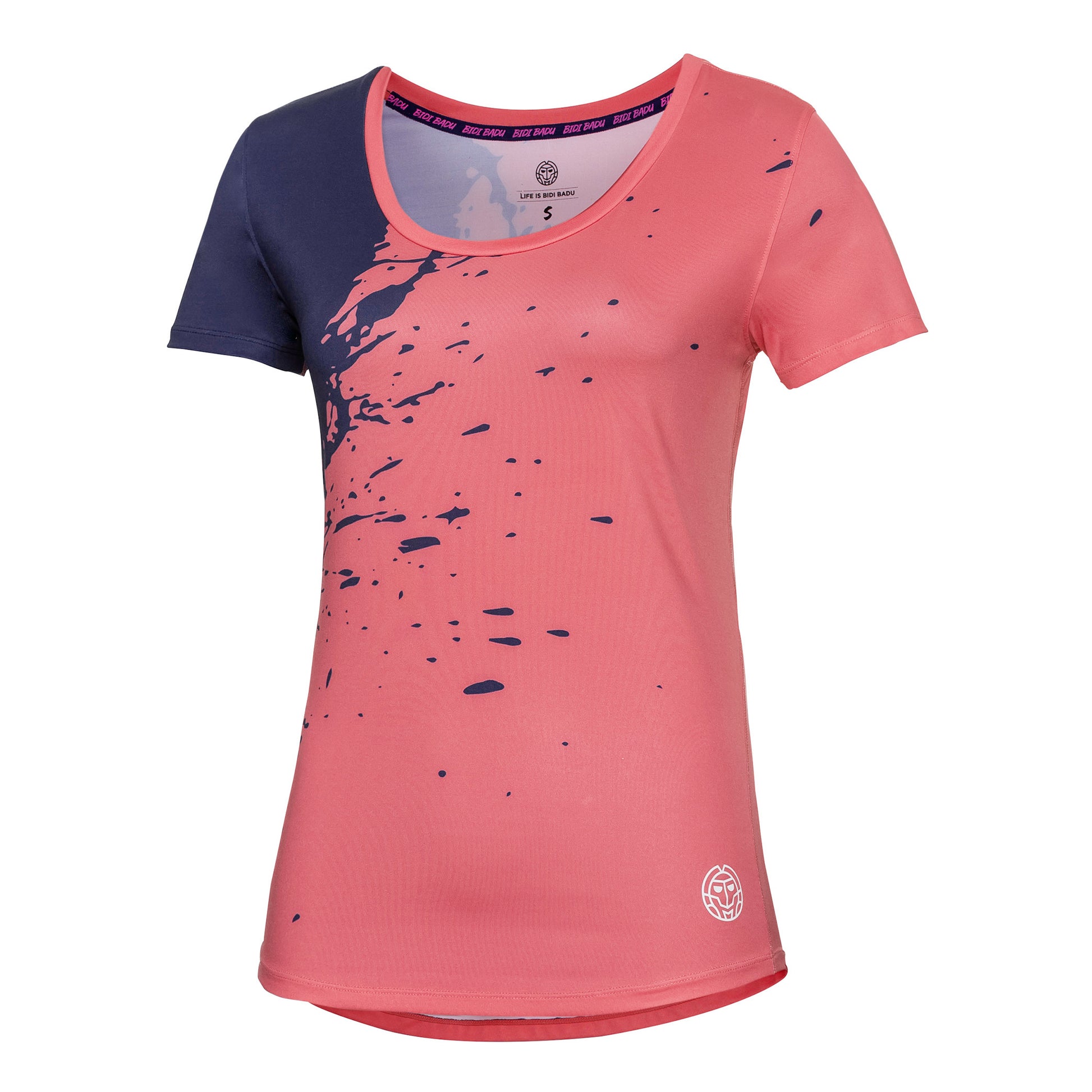 BIDI BADU Amari Tech Round-Neck T-Shirt Damen - koralle, dunkelblau