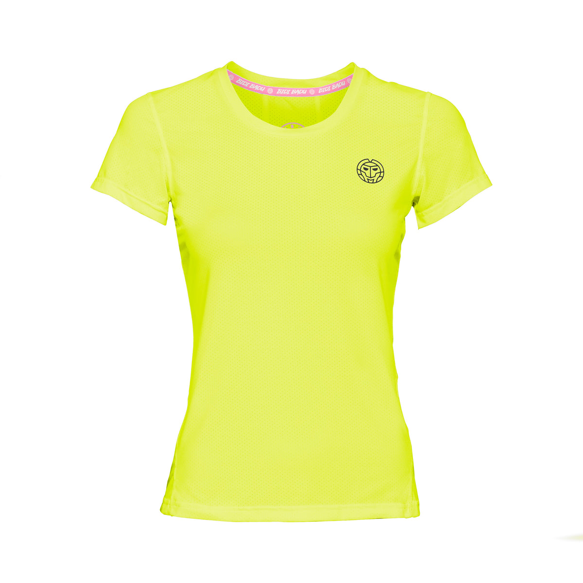 BIDI BADU Calla Tech Roundneck T-Shirt Mädchen-Neongelb,Schwarz