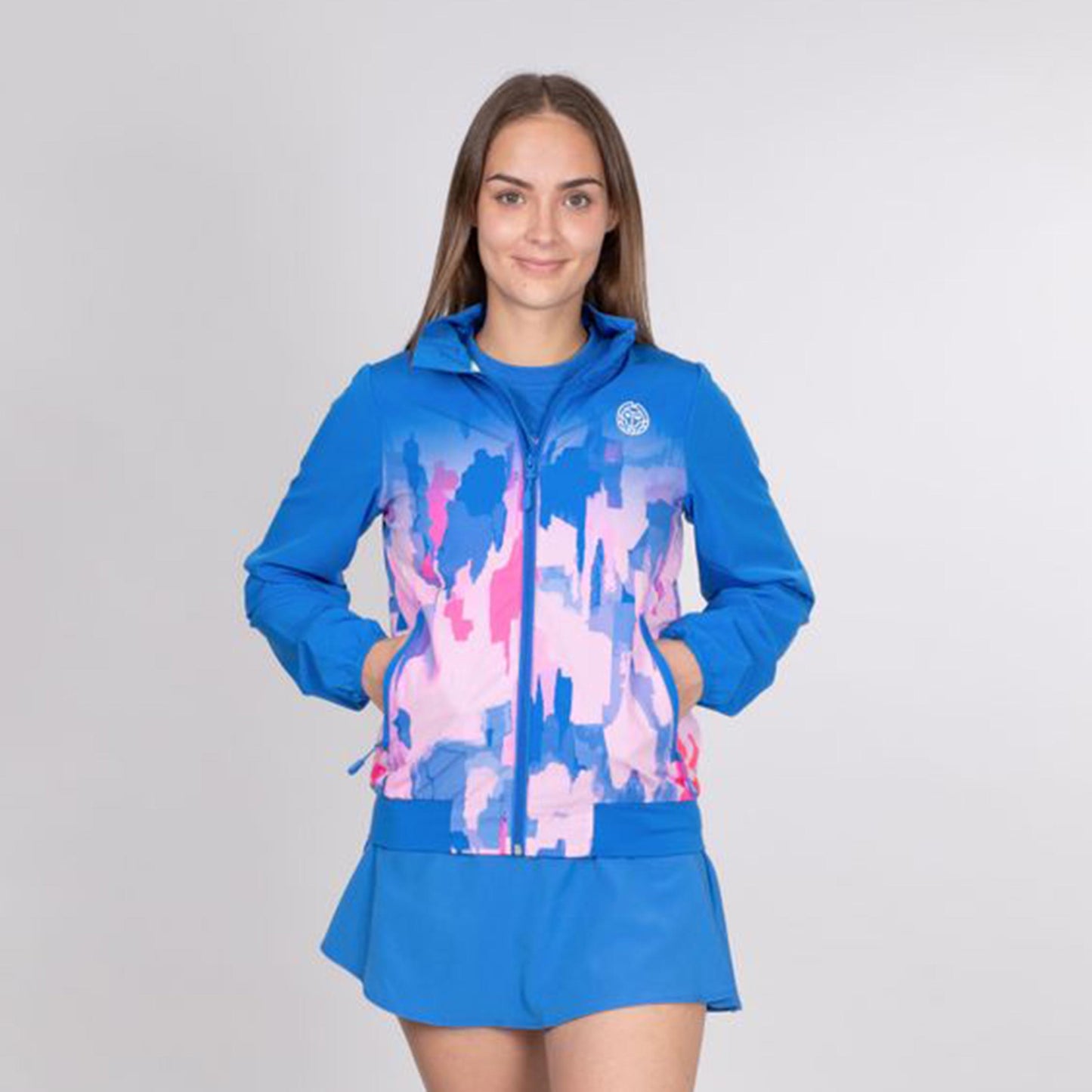 BIDI BADU Gene Tech Trainingsjacke Damen-Blau,Rosa