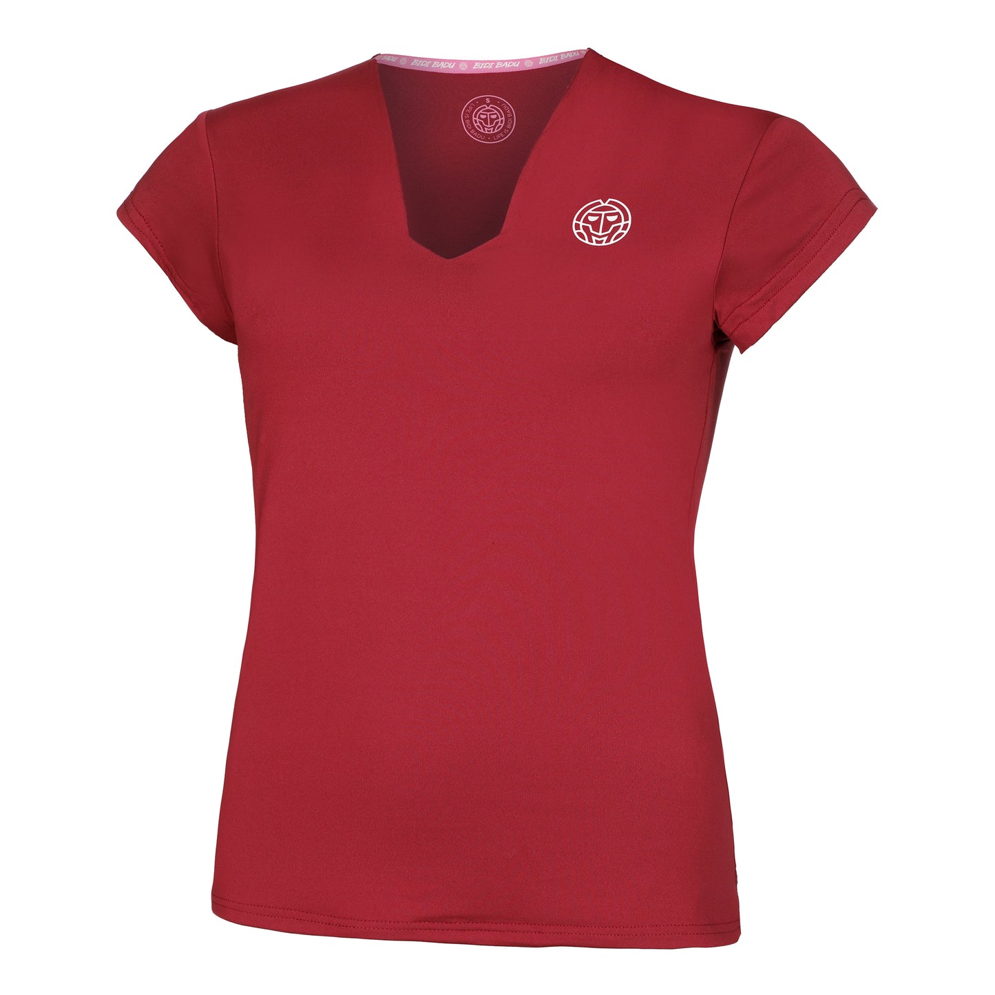 BIDI BADU Crew V-Neck T-Shirt Damen - dunkelrot,
