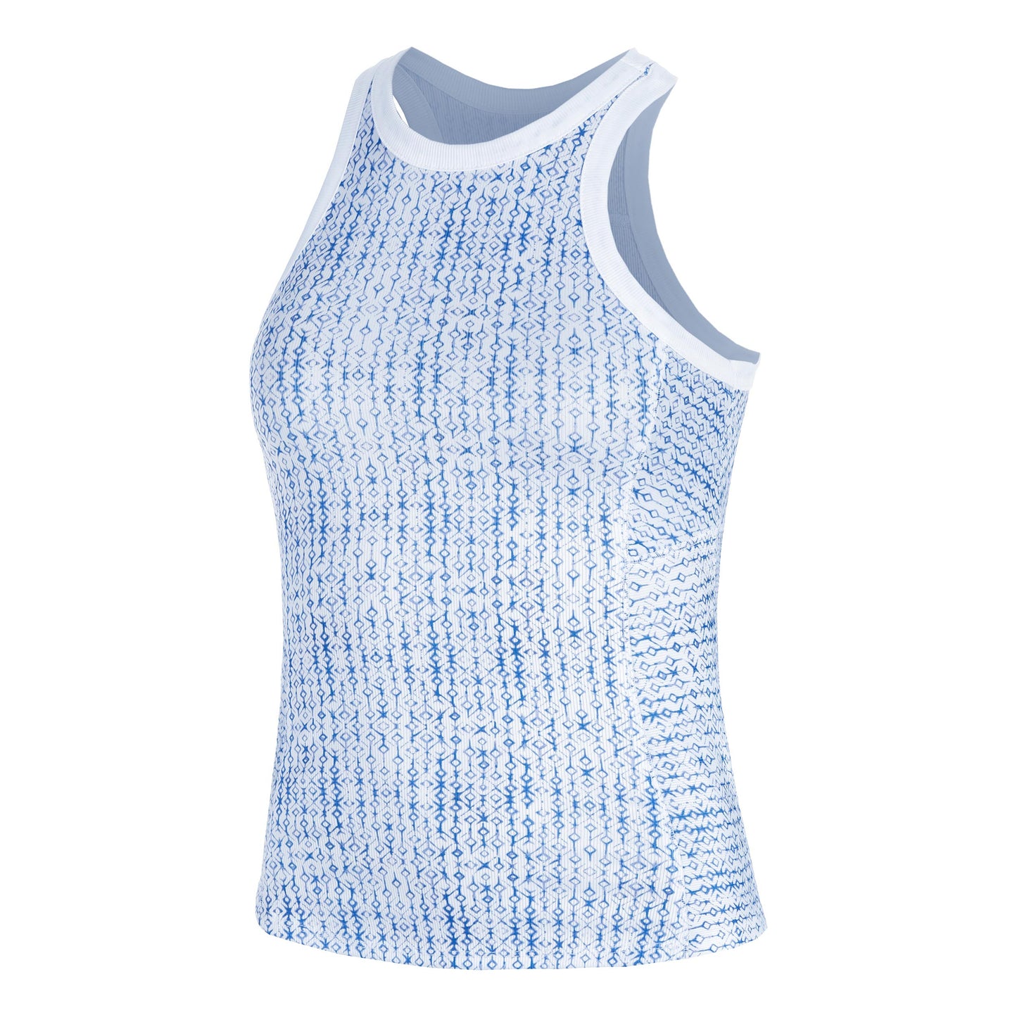 Lucky in Love Boho Tile Rib Tank-Top Damen-Blau,Mehrfarbig