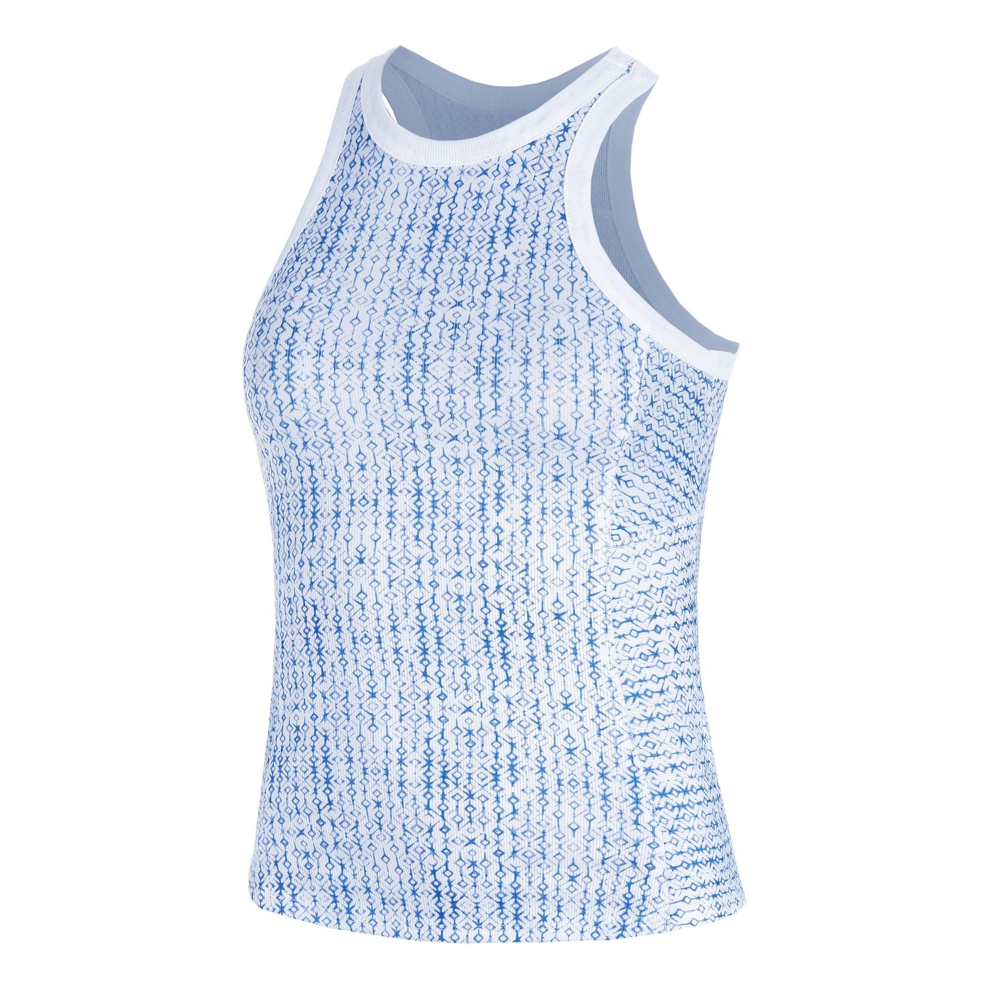 Lucky in Love Boho Tile Rib Tank-Top Damen-Blau,Mehrfarbig