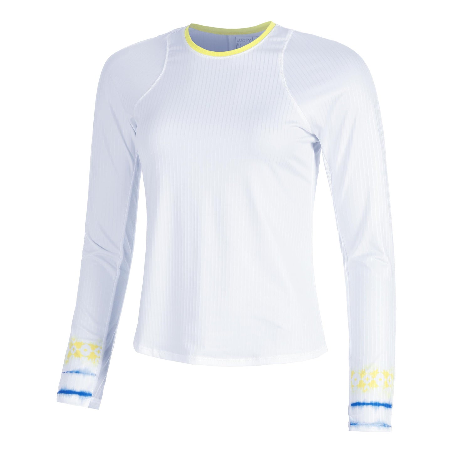 Lucky in Love Shibori Wave Longsleeve Damen-Weiß