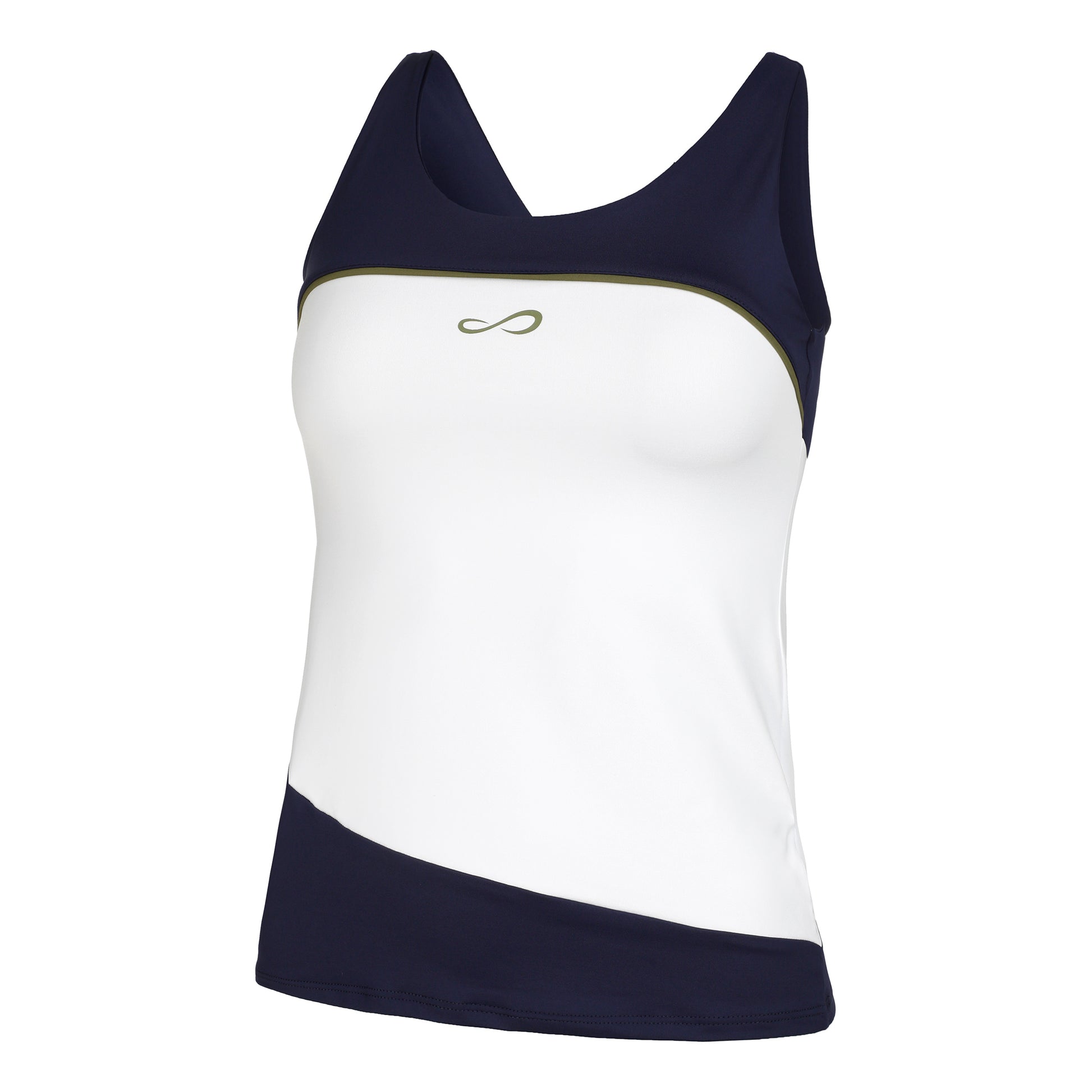 Endless Curve Tank-Top Damen - weiß, dunkelblau