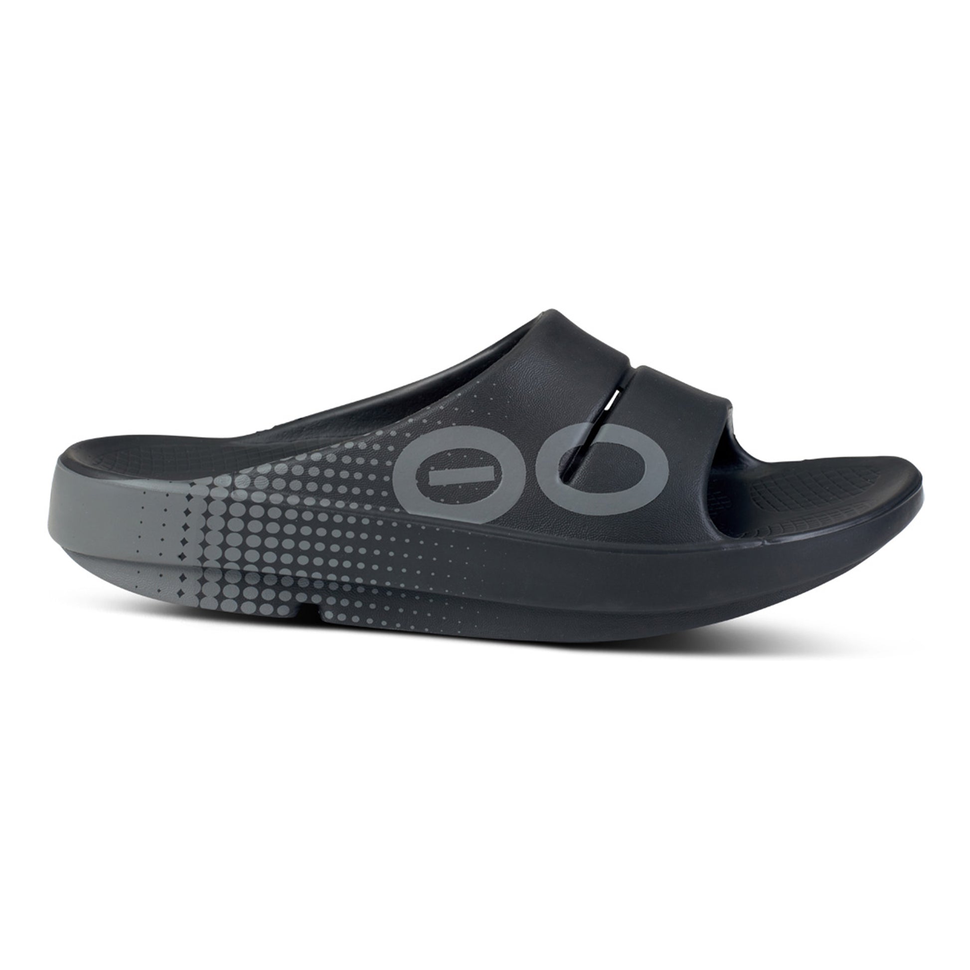 OOFOS Ooahh Sport Recoveryschuh Unisex - dunkelgrau, weiß