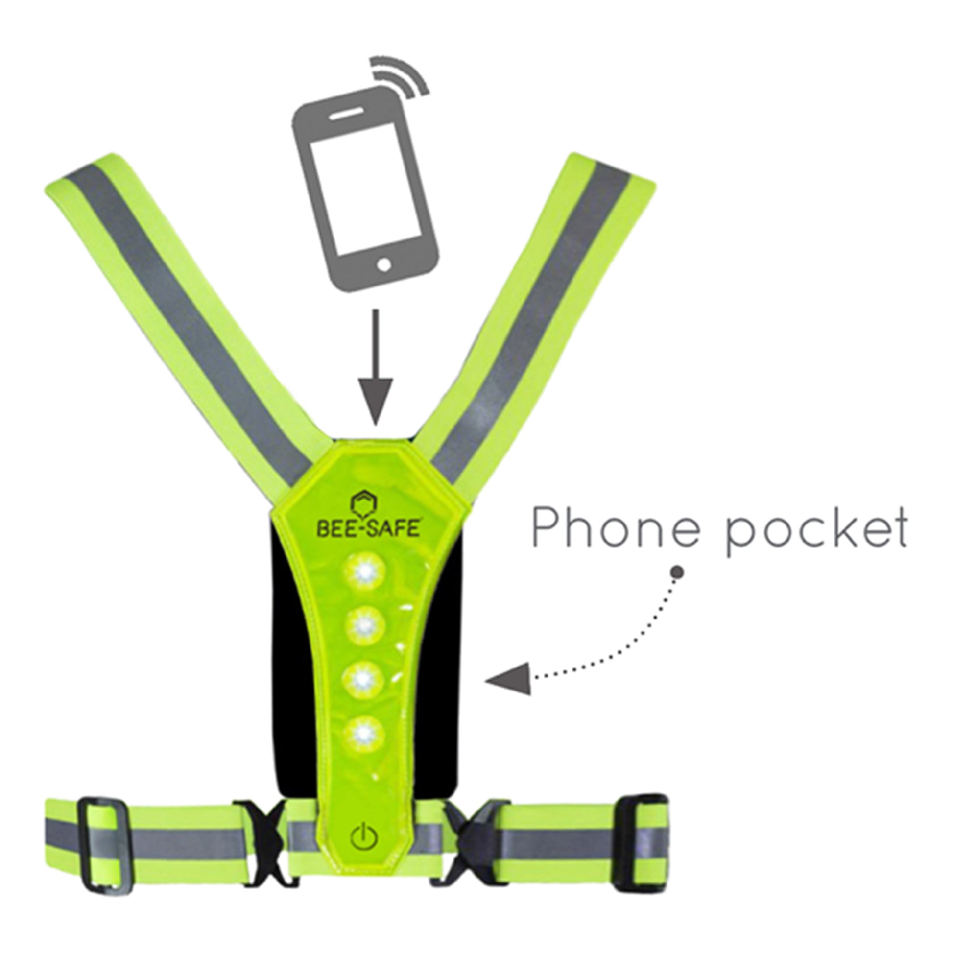 Bee-Safe Led Harness Phone Pocket Lichtsystem