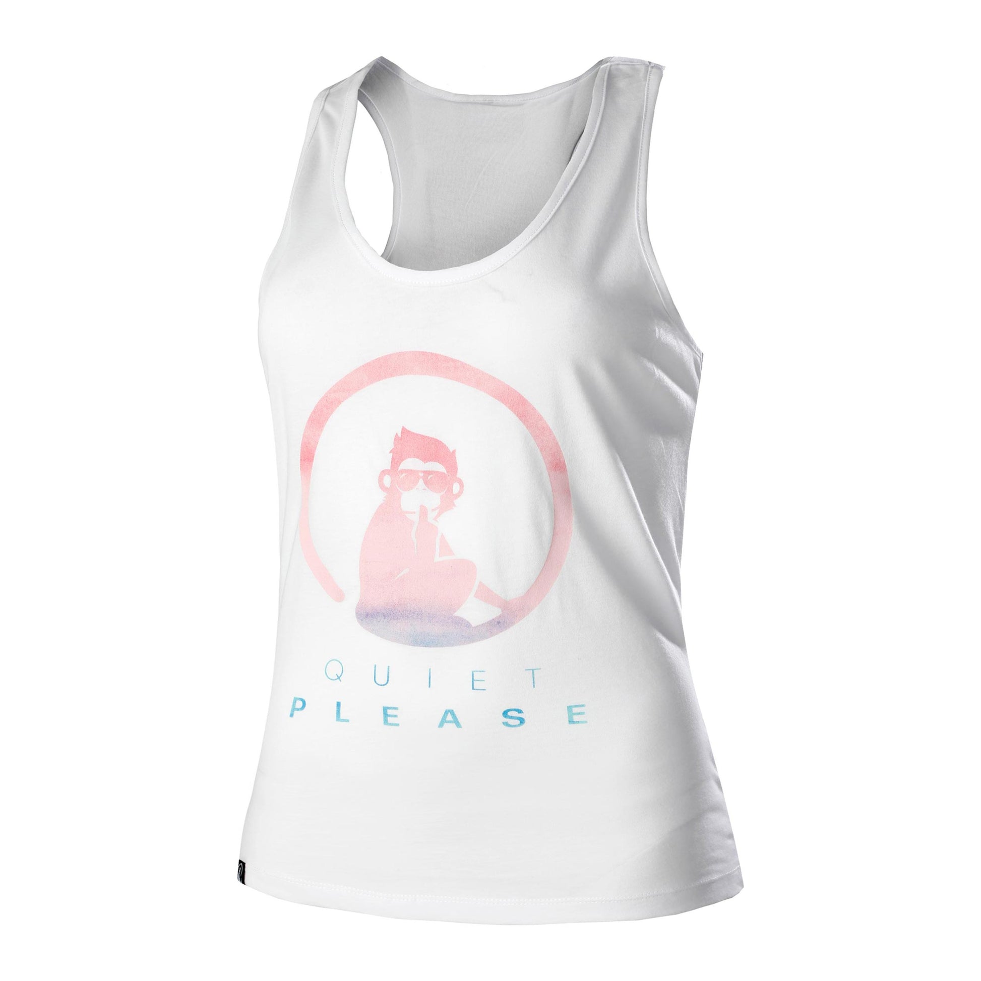 Quiet Please Tie Dye Logo Tank-Top Damen - weiß, mehrfarbig