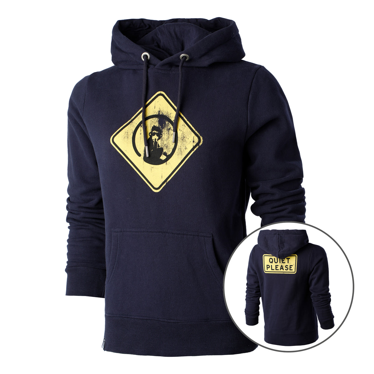Quiet Please Australia Road Sign Hoody Damen - dunkelblau, gelb