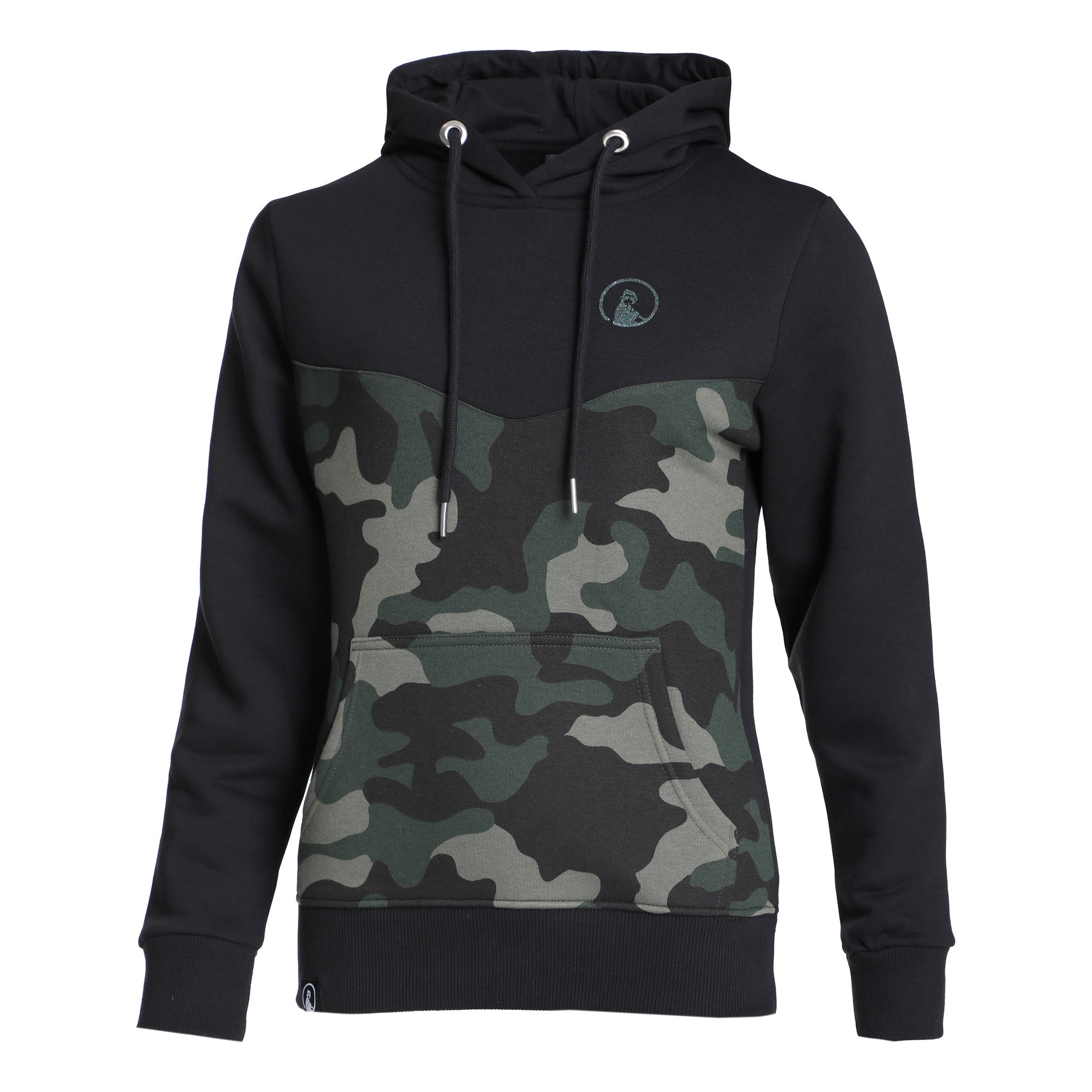 Quiet Please Camou Glitter Hoody Damen - schwarz, khaki