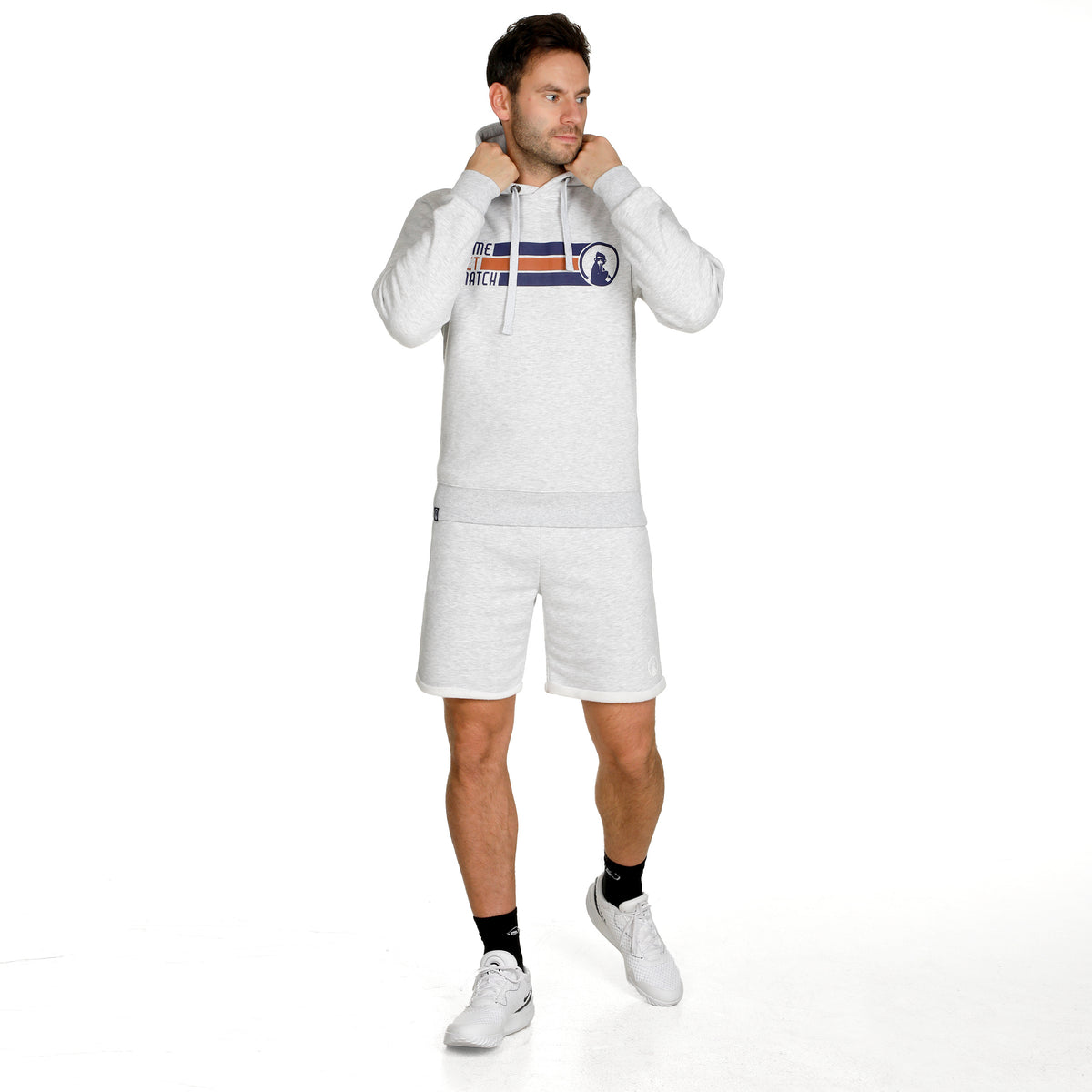 Quiet Please Retro Stripe Block Hoody Herren - hellgrau, mehrfarbig