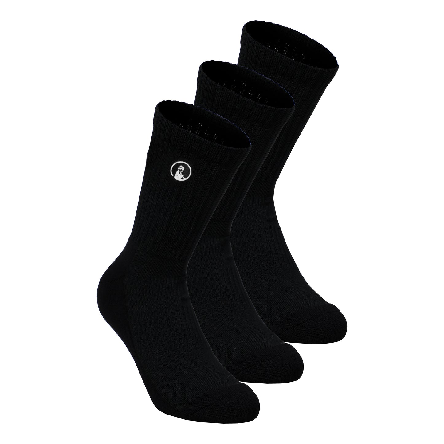 Quiet Please Performance Long Tennissocken 3er Pack-Schwarz