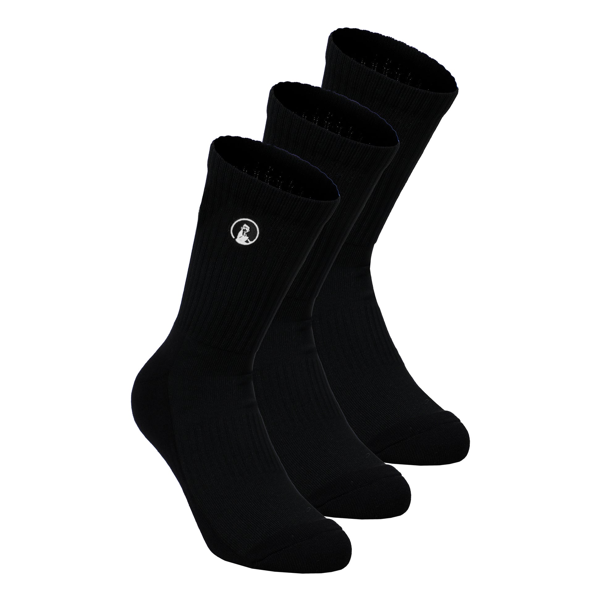 Quiet Please Performance Long Tennissocken 3er Pack-Schwarz
